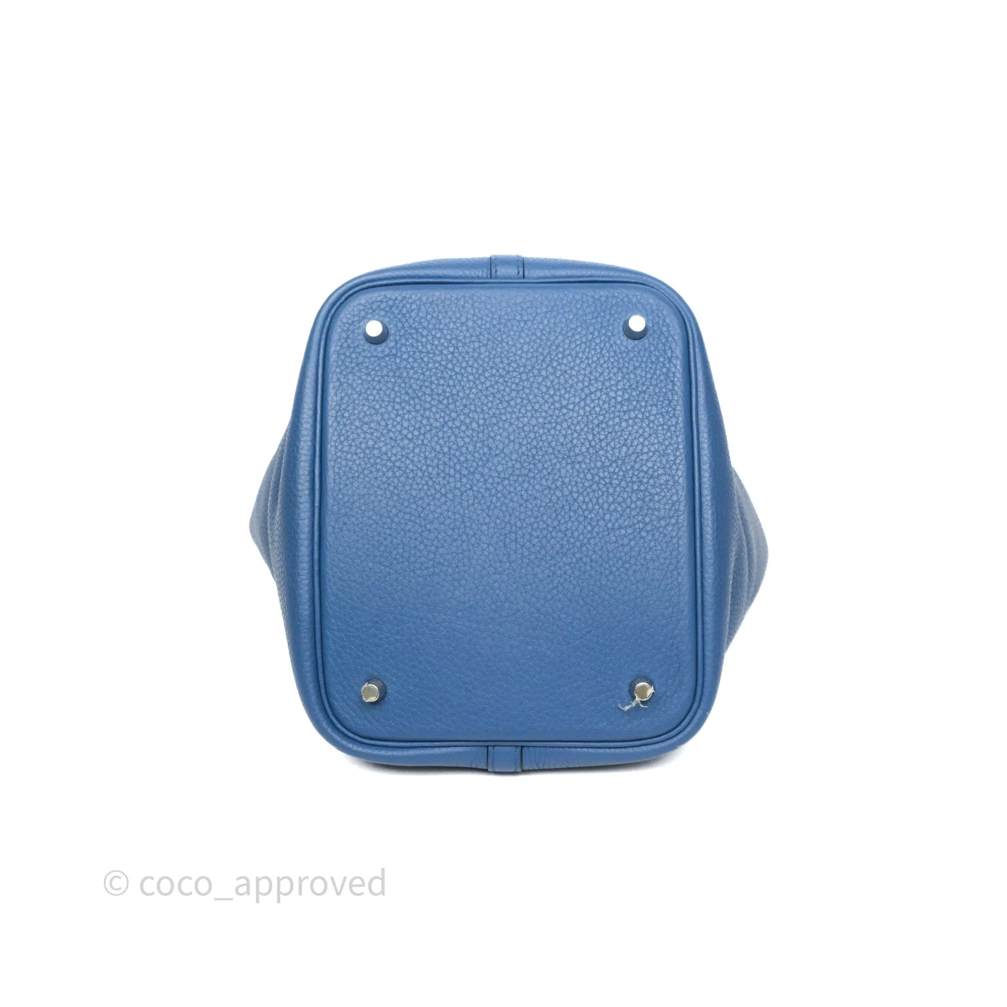 Herms Picotin 22 Bleu Agate R2 Clemence Palladium Hardware