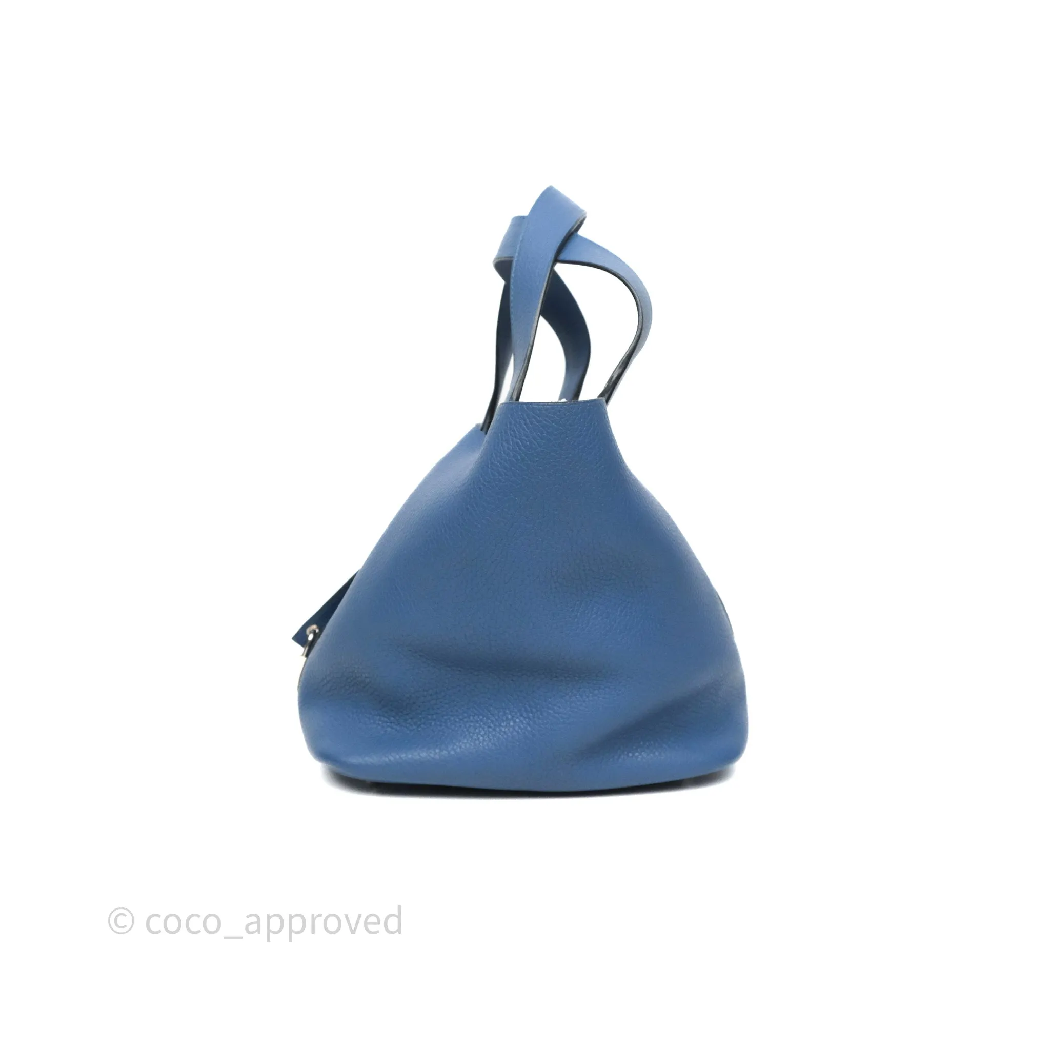 Herms Picotin 22 Bleu Agate R2 Clemence Palladium Hardware