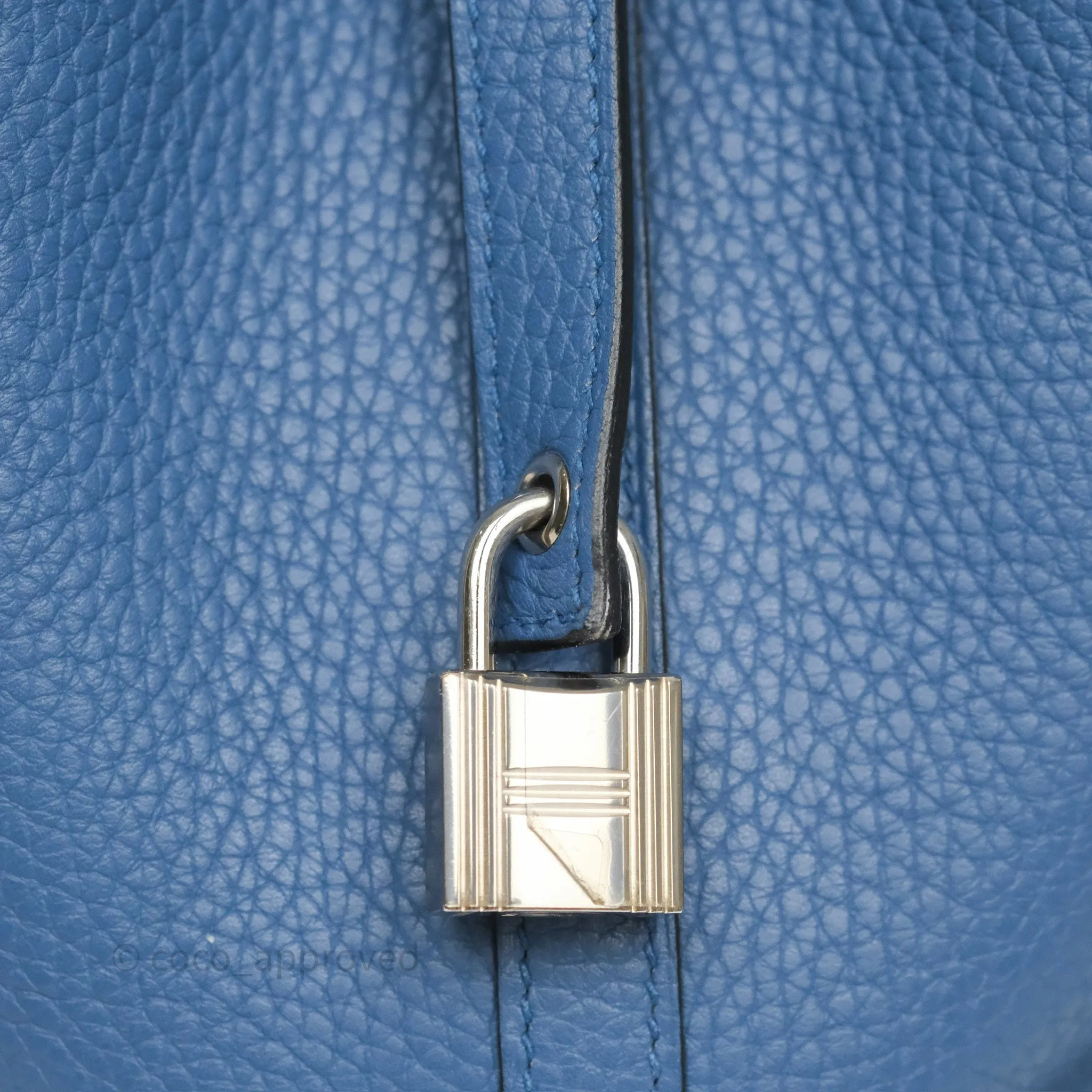 Herms Picotin 22 Bleu Agate R2 Clemence Palladium Hardware