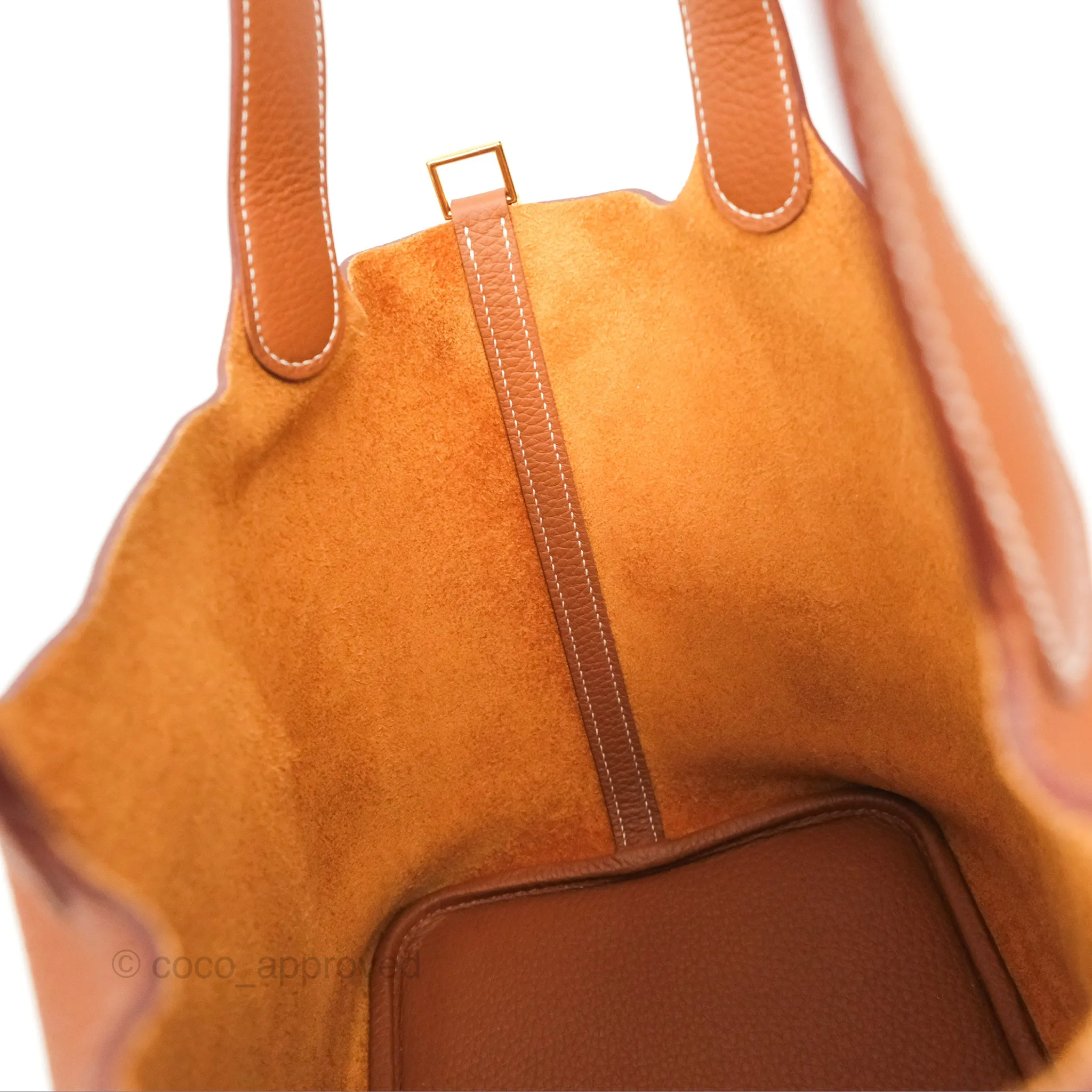 Herms Picotin 22 Gold Clemence Gold Hardware