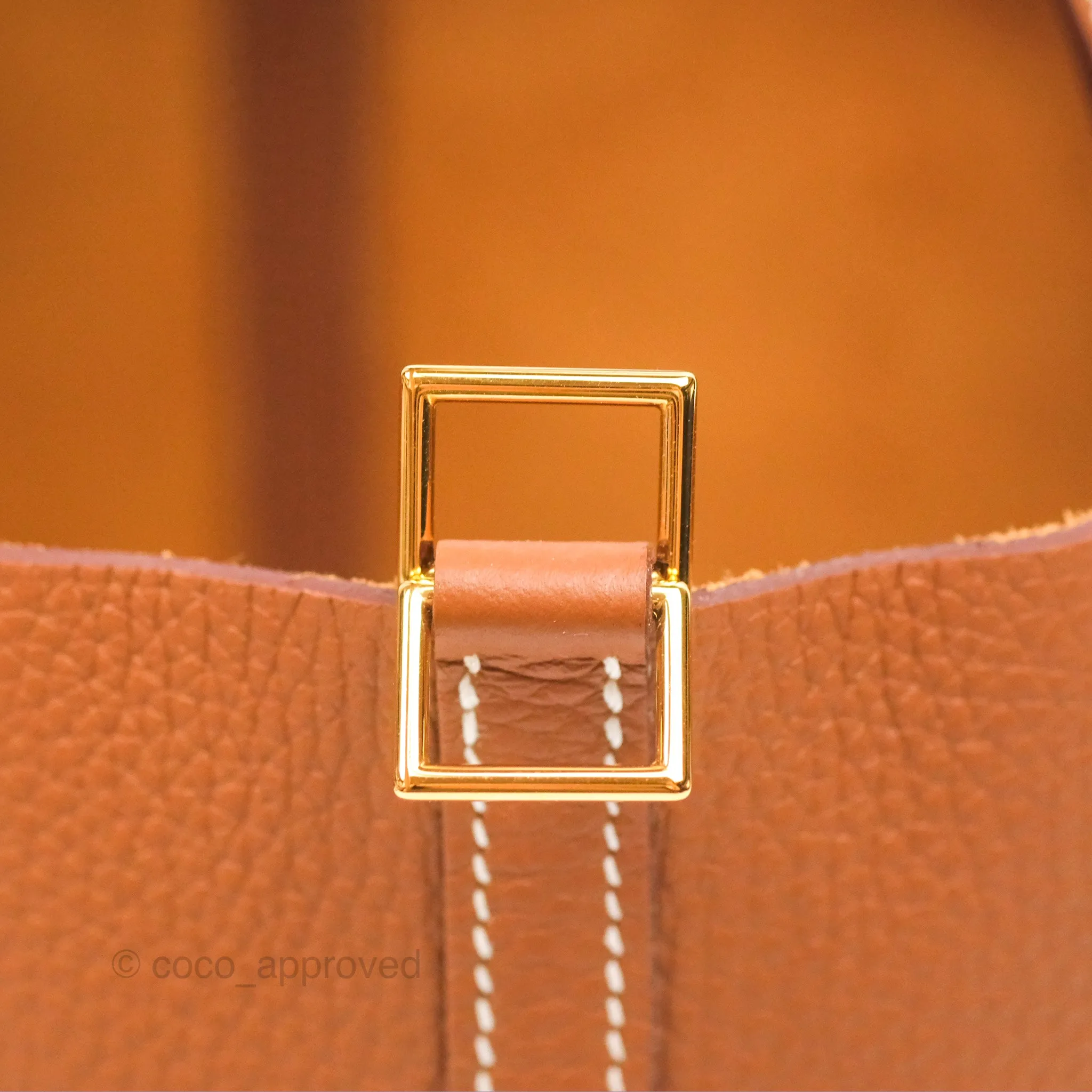 Herms Picotin 22 Gold Clemence Gold Hardware