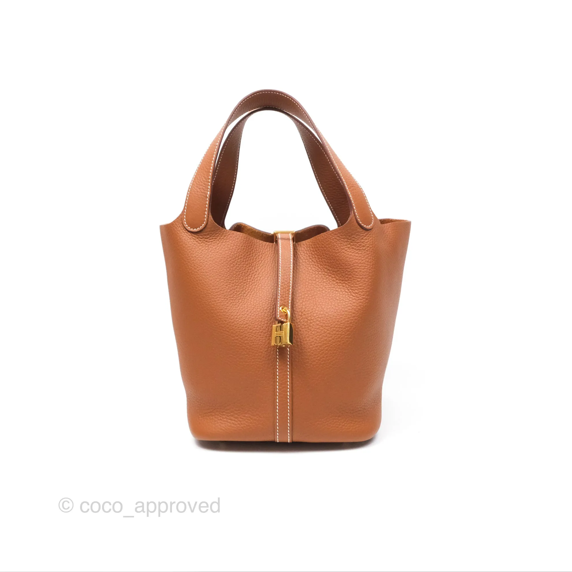 Herms Picotin 22 Gold Clemence Gold Hardware