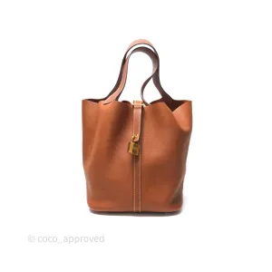 Herms Picotin 22 Gold Taurillon Maurice Gold Hardware
