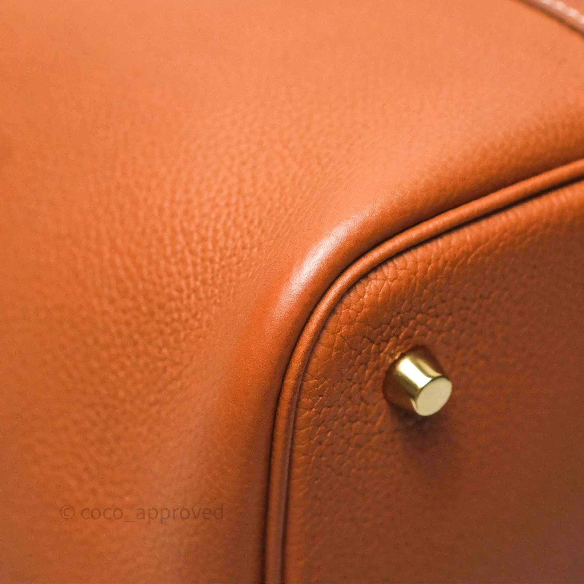 Herms Picotin 22 Gold Taurillon Maurice Gold Hardware