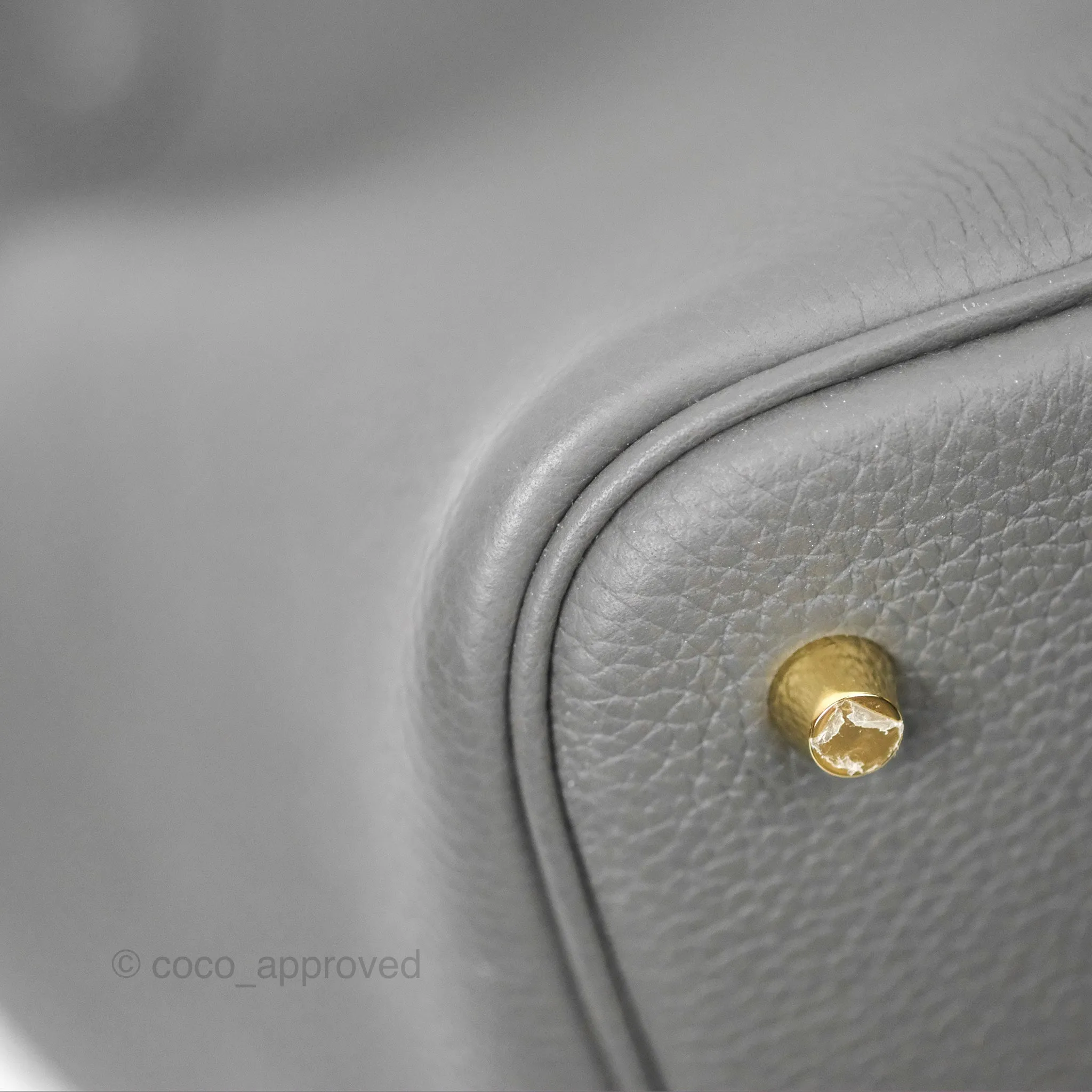 Herms Picotin 22 Graphite Taurillon Maurice Gold Hardware