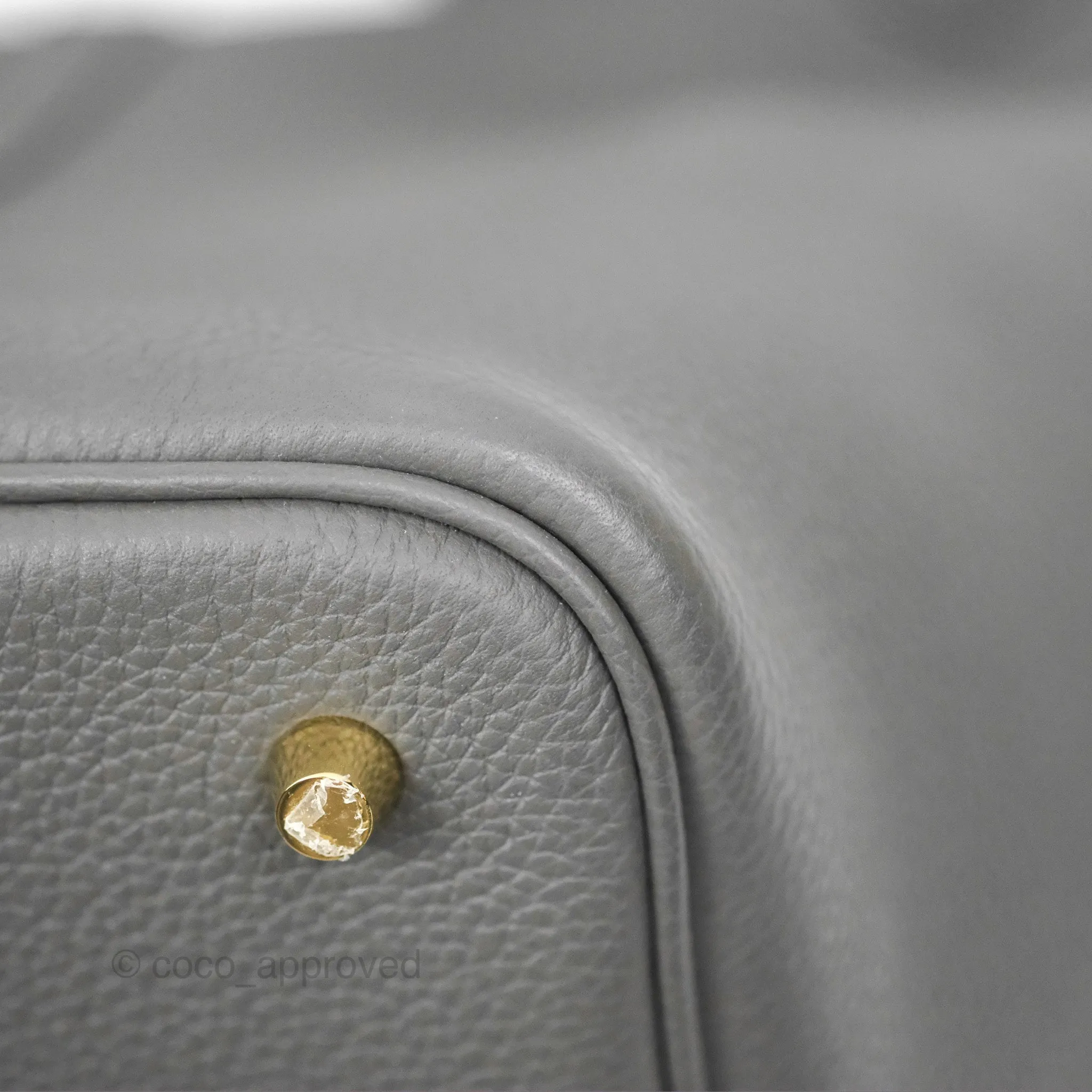 Herms Picotin 22 Graphite Taurillon Maurice Gold Hardware