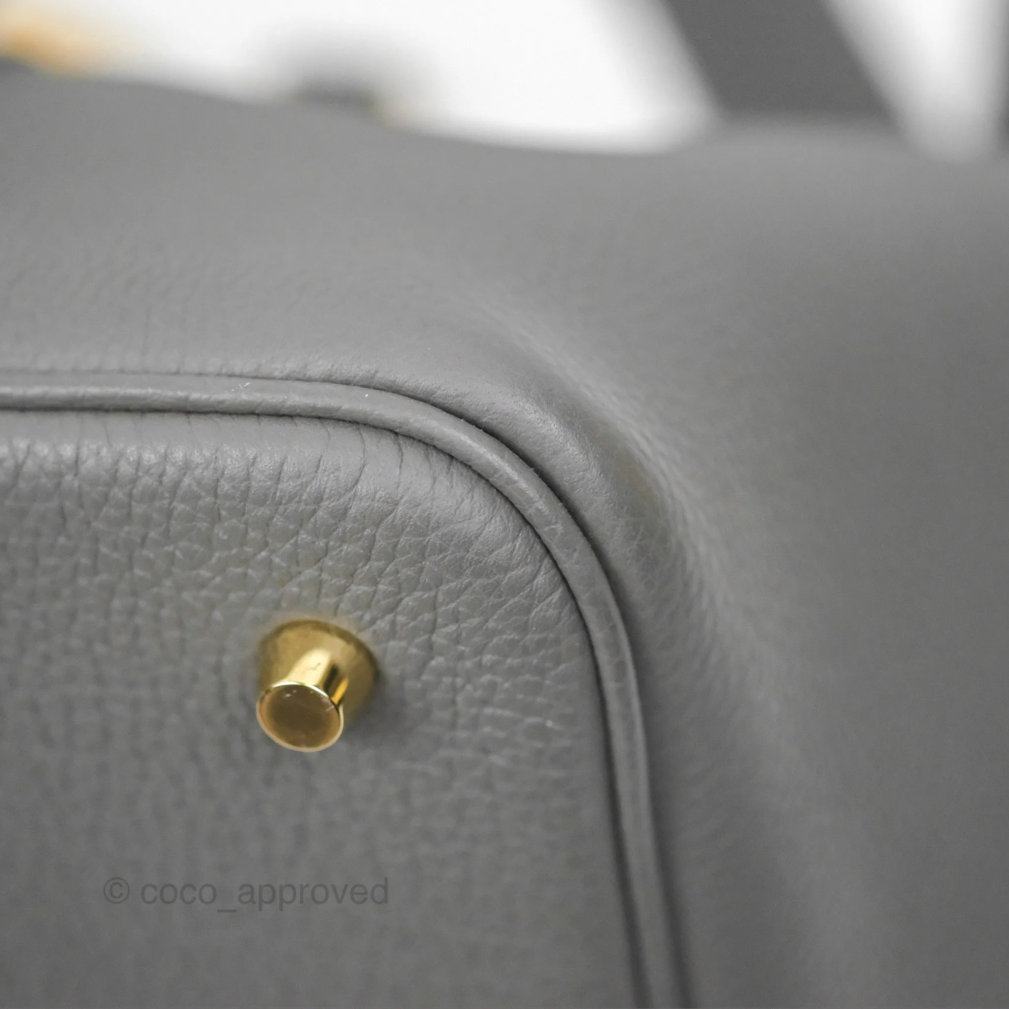 Herms Picotin 22 Graphite Taurillon Maurice Gold Hardware