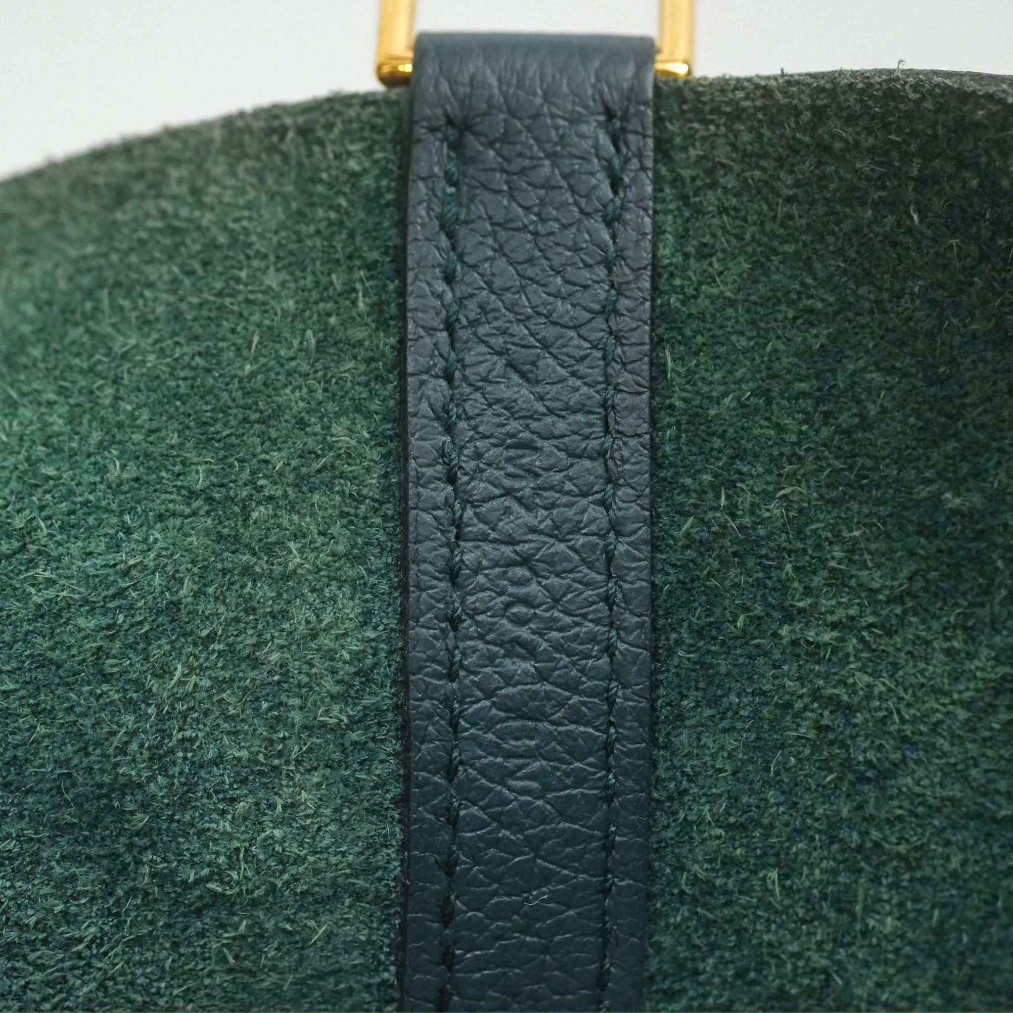 Herms Picotin 22 Vert Cypress 6O Clemence Gold Hardware