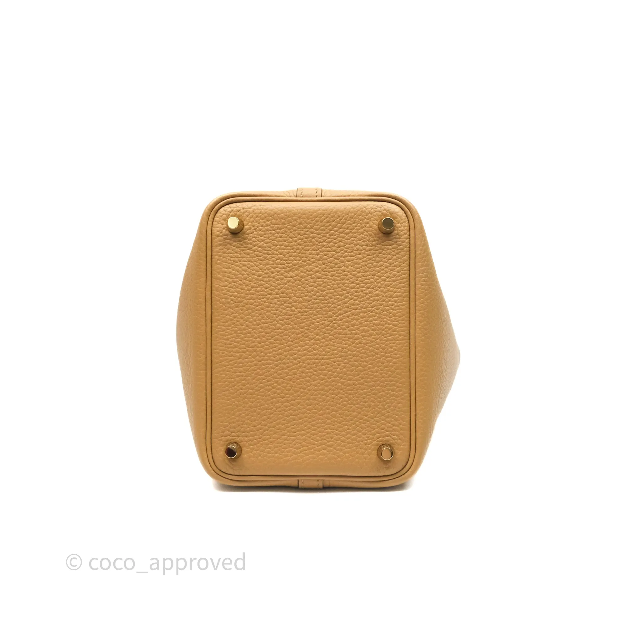 Herms Picotin Lock 18 Biscuit 48 Clemence Gold Hardware