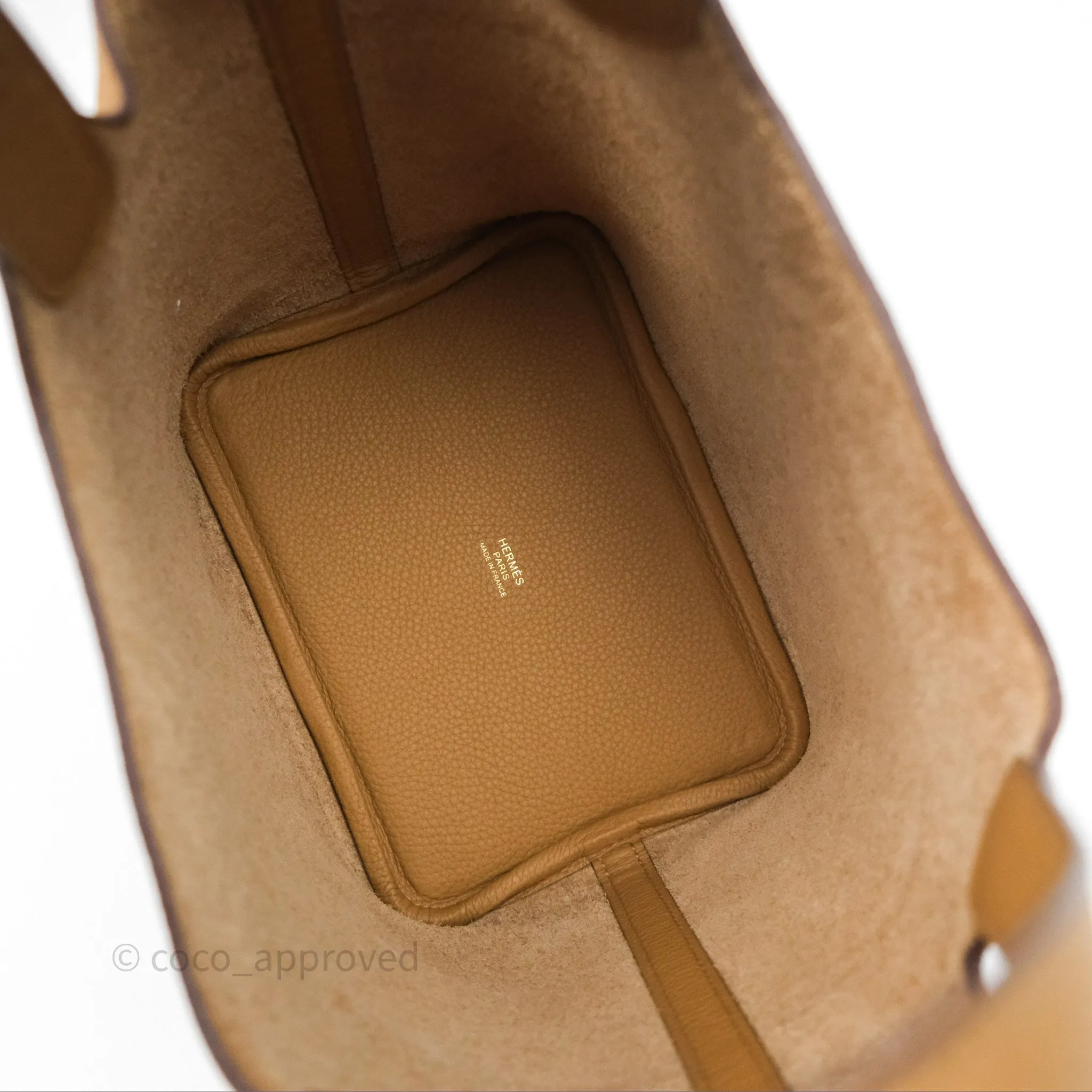 Herms Picotin Lock 18 Biscuit 48 Clemence Gold Hardware