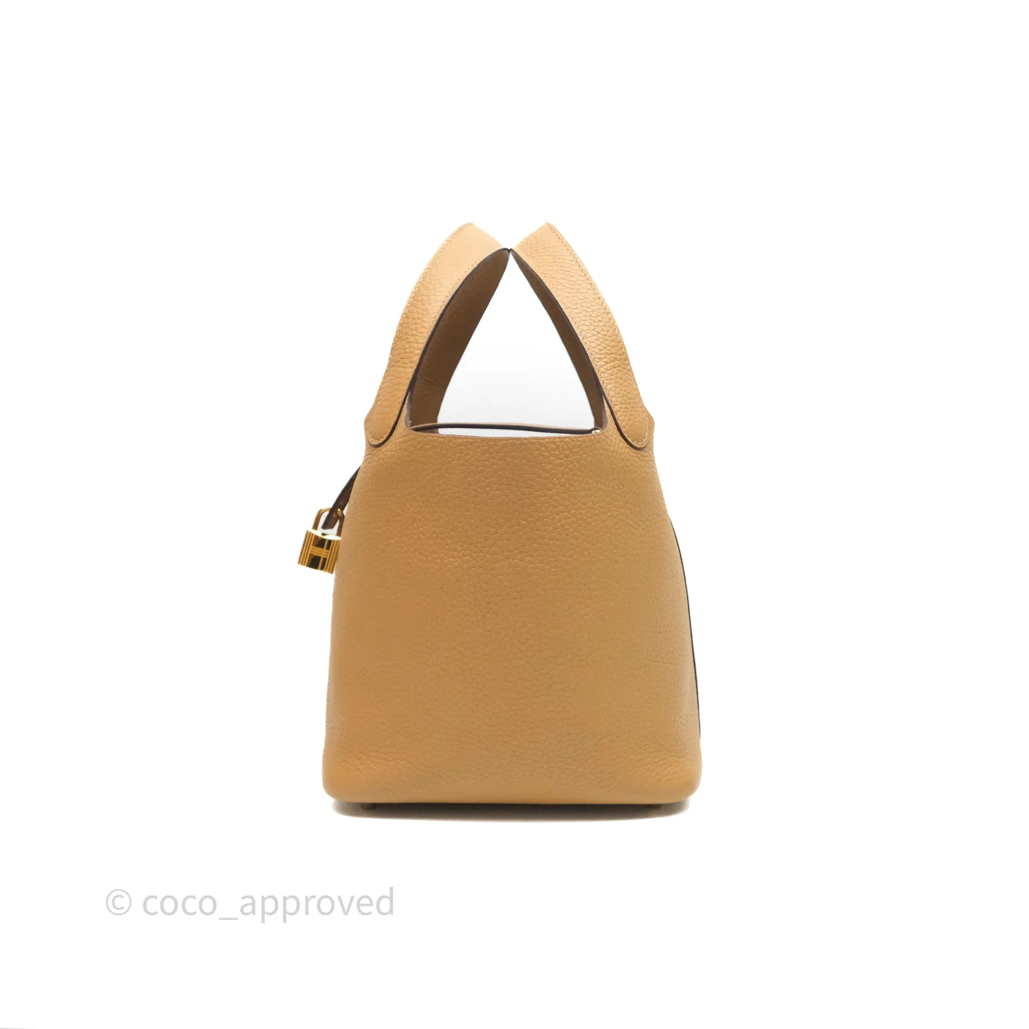 Herms Picotin Lock 18 Biscuit 48 Clemence Gold Hardware