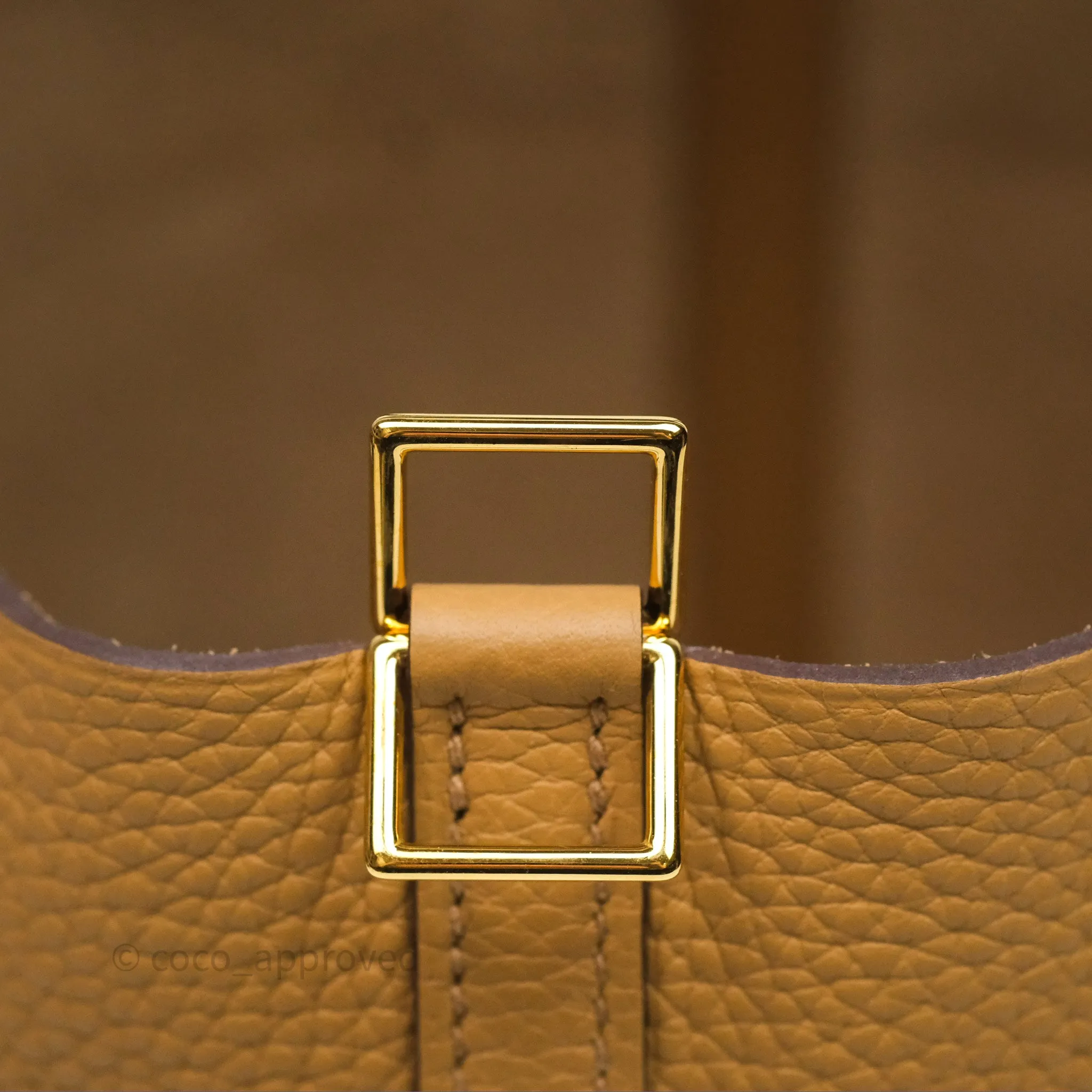 Herms Picotin Lock 18 Biscuit 48 Clemence Gold Hardware