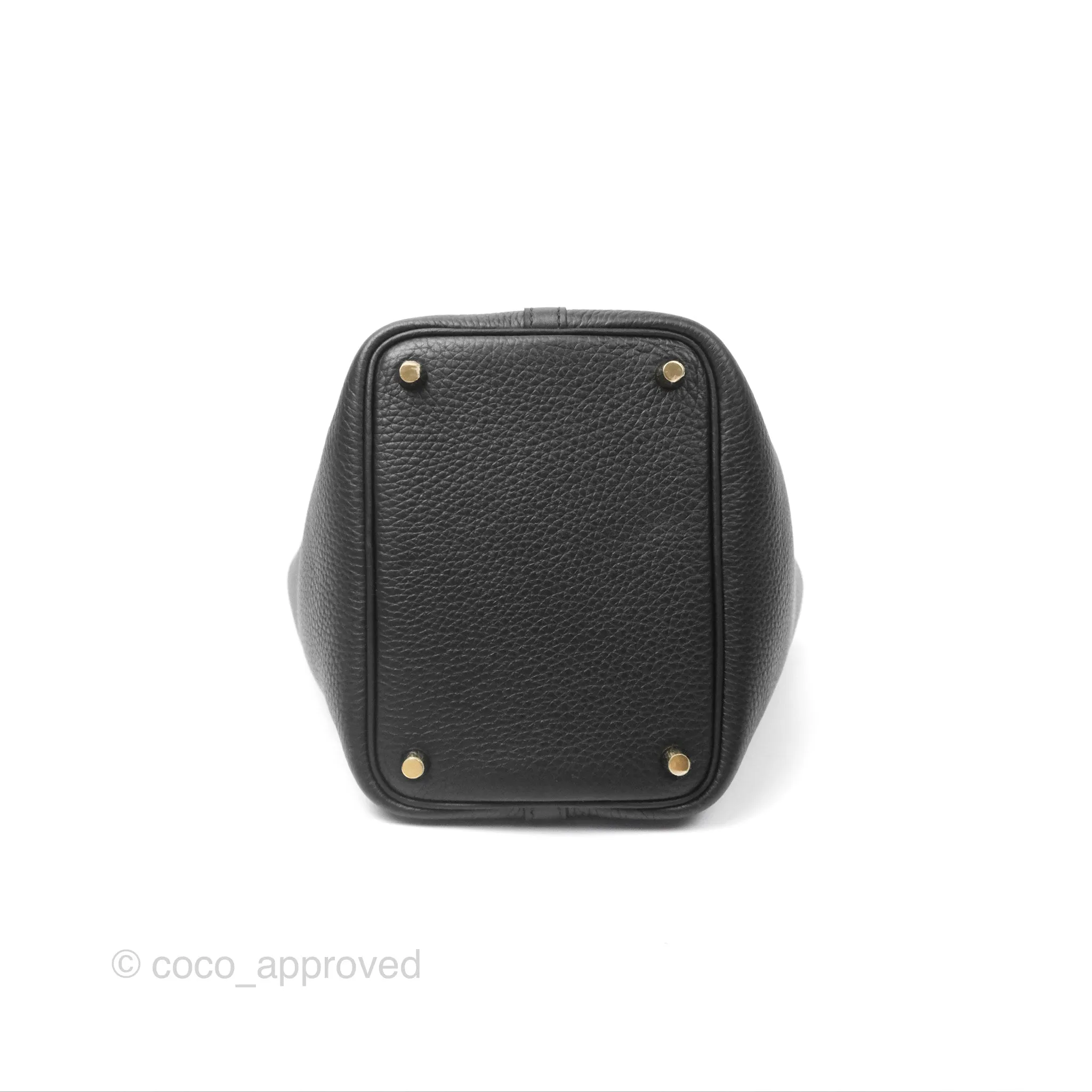 Herms Picotin Lock 18 Black Clemence Gold Hardware