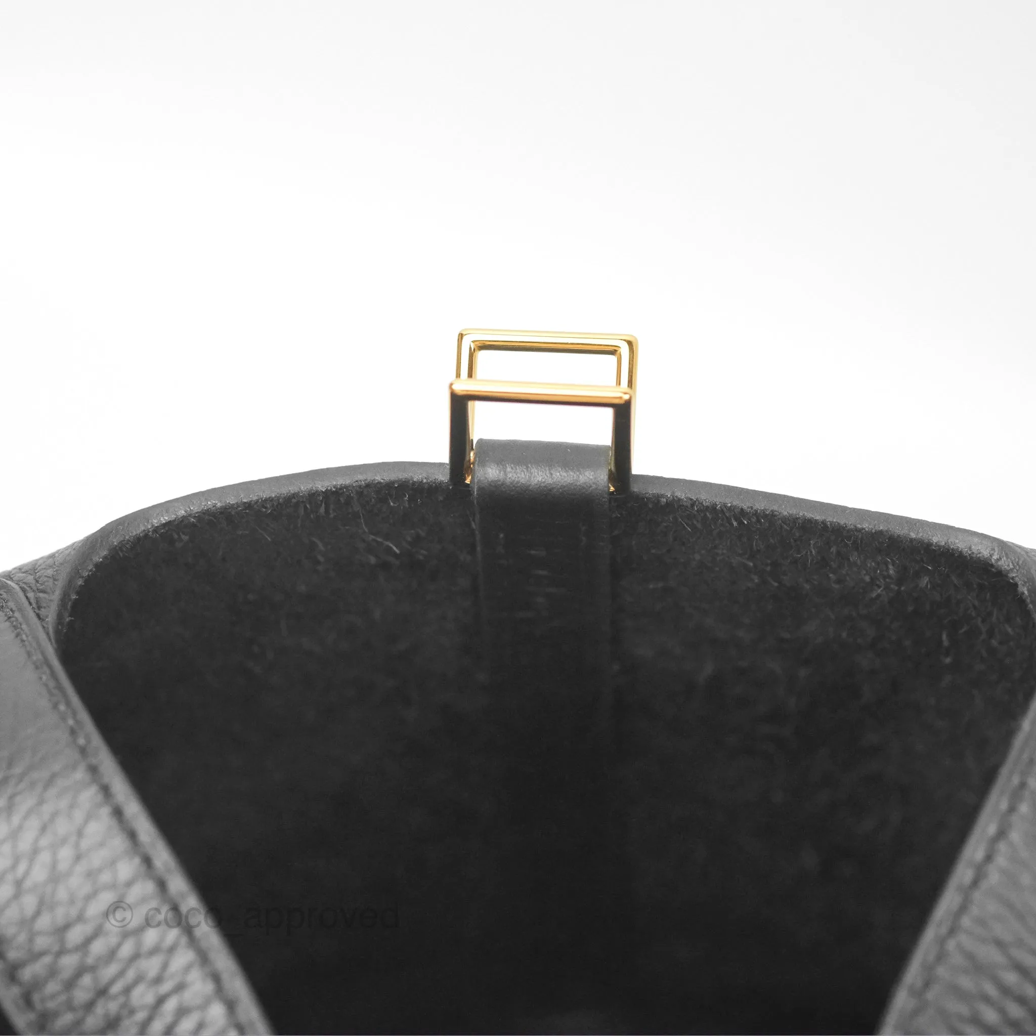 Herms Picotin Lock 18 Black Clemence Gold Hardware