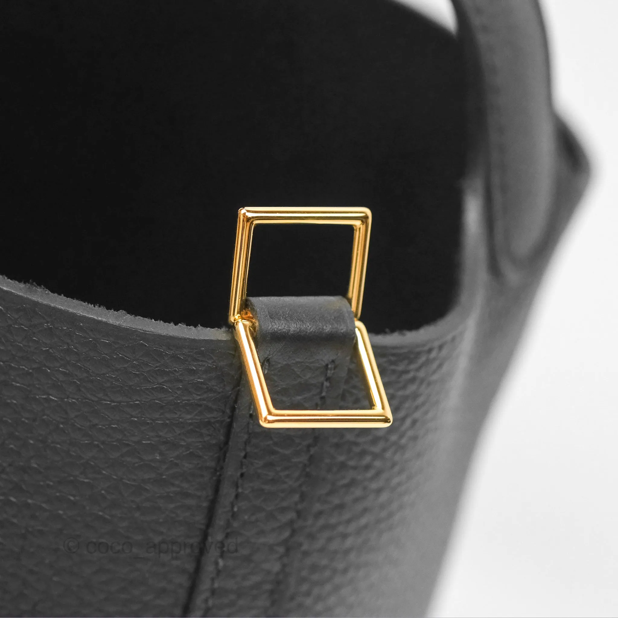 Herms Picotin Lock 18 Black Clemence Gold Hardware