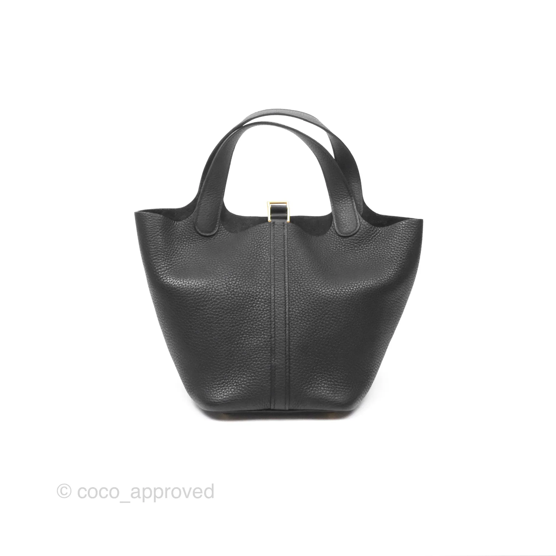 Herms Picotin Lock 18 Black Noir 89 Taurillon Clemence Gold Hardware