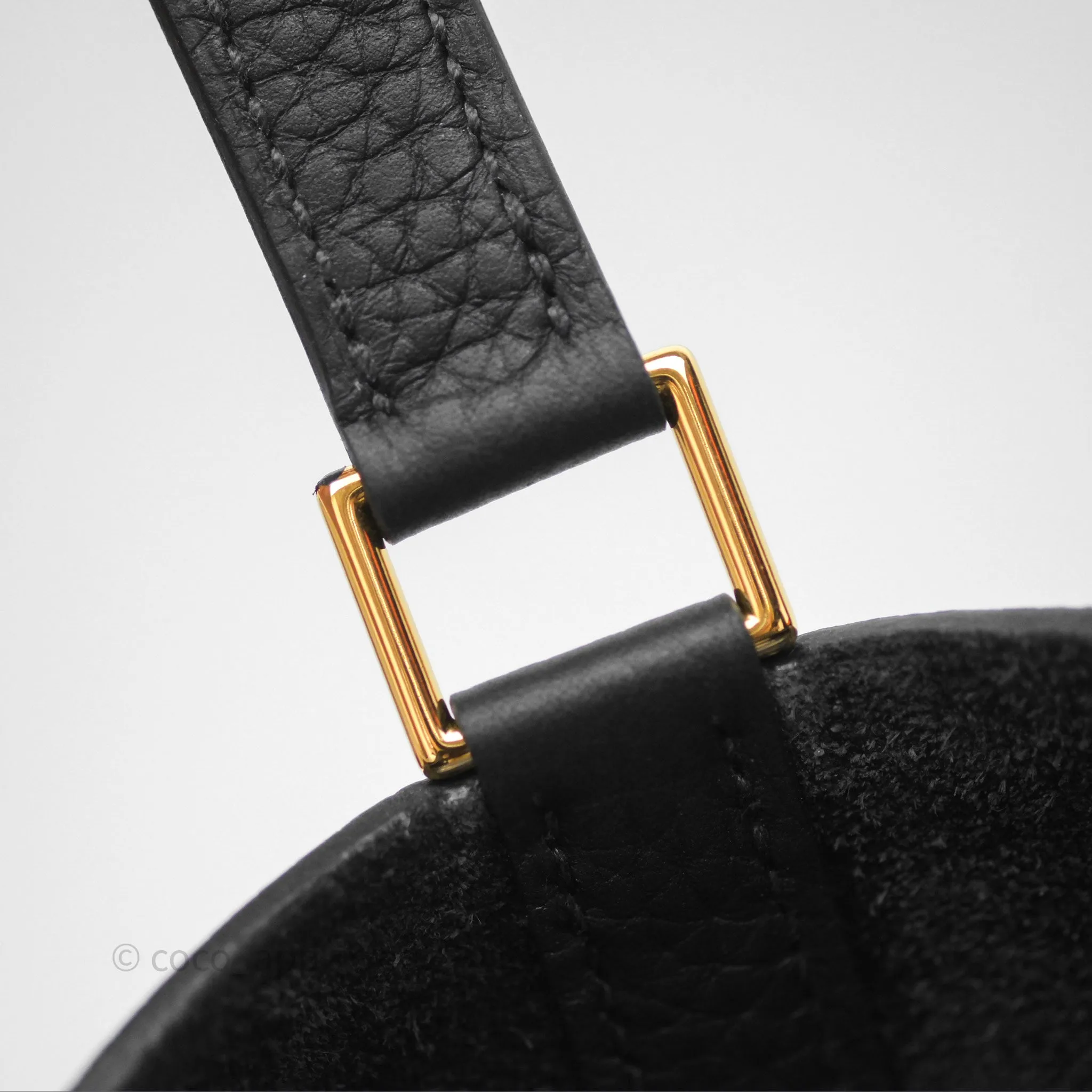 Herms Picotin Lock 18 Black Noir 89 Taurillon Clemence Gold Hardware