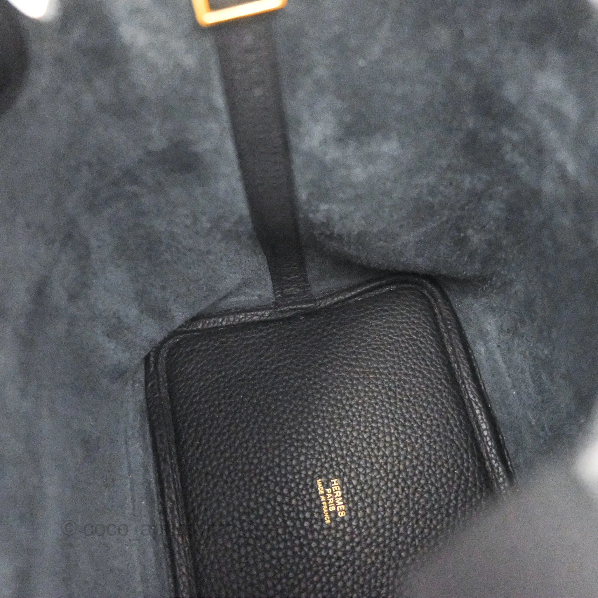 Herms Picotin Lock 18 Black Noir 89 Taurillon Clemence Gold Hardware