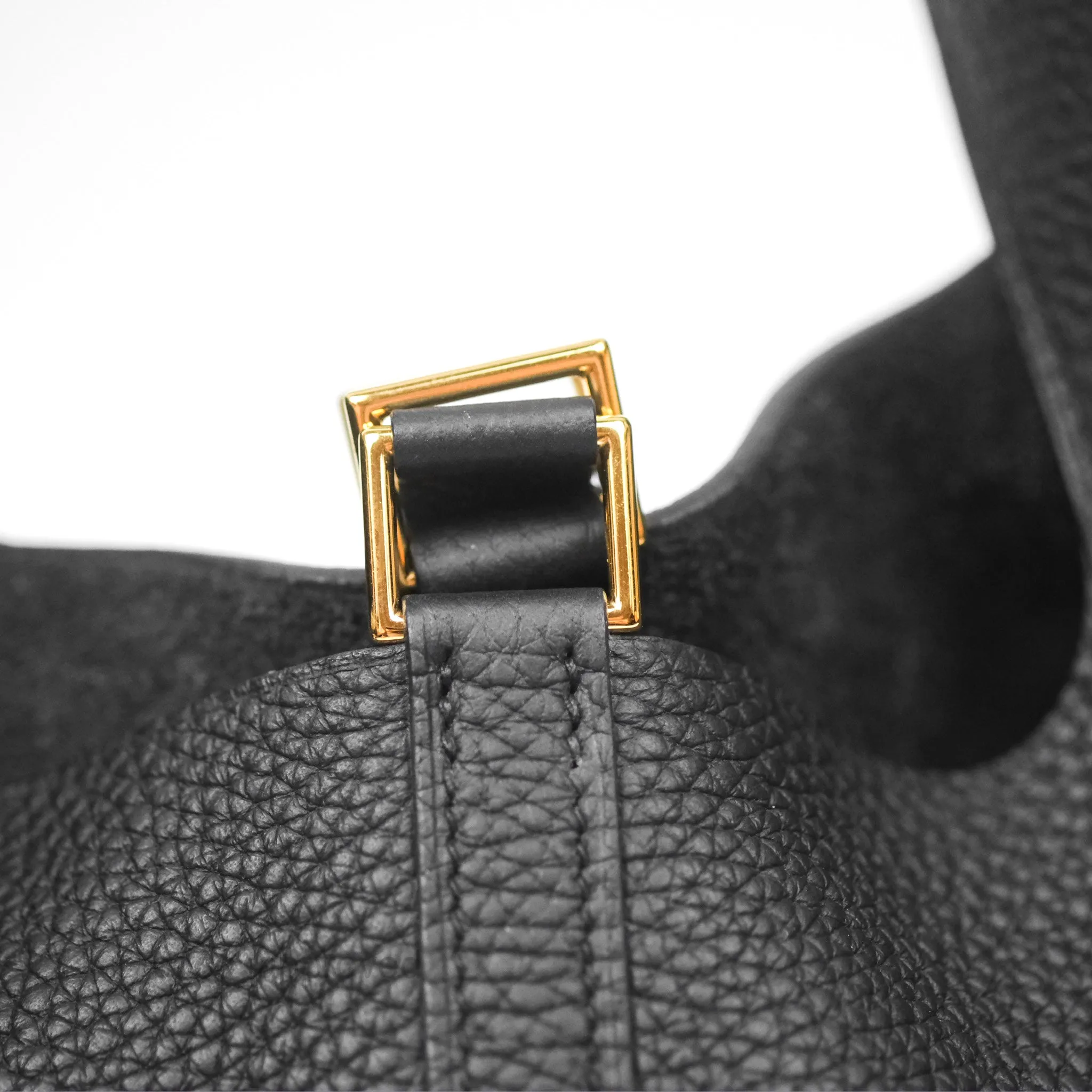Herms Picotin Lock 18 Black Noir 89 Taurillon Clemence Gold Hardware