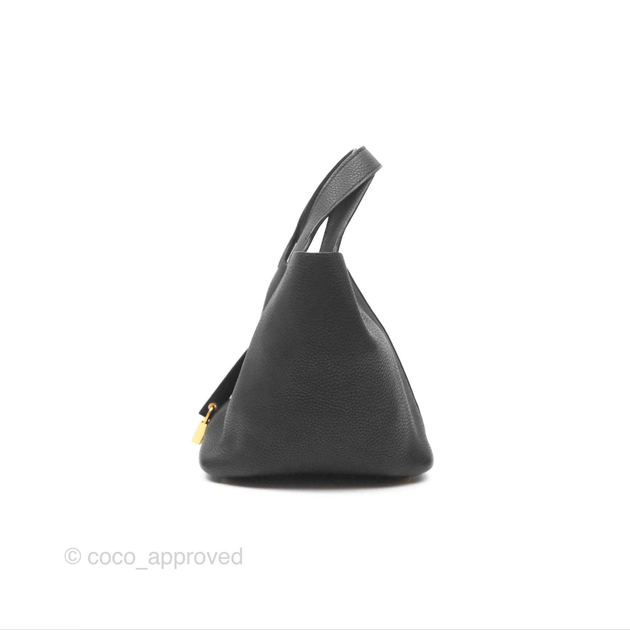 Herms Picotin Lock 18 Black Noir 89 Taurillon Clemence Gold Hardware