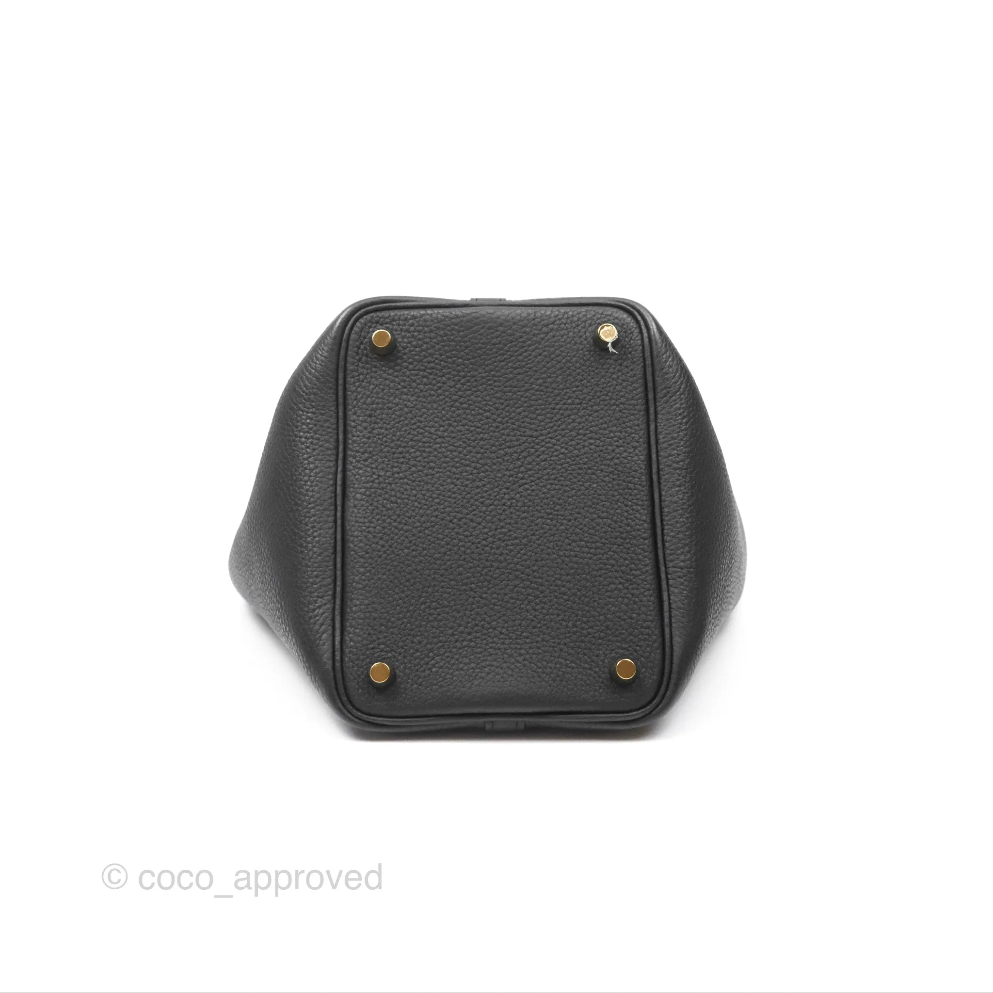 Herms Picotin Lock 18 Black Noir 89 Taurillon Clemence Gold Hardware