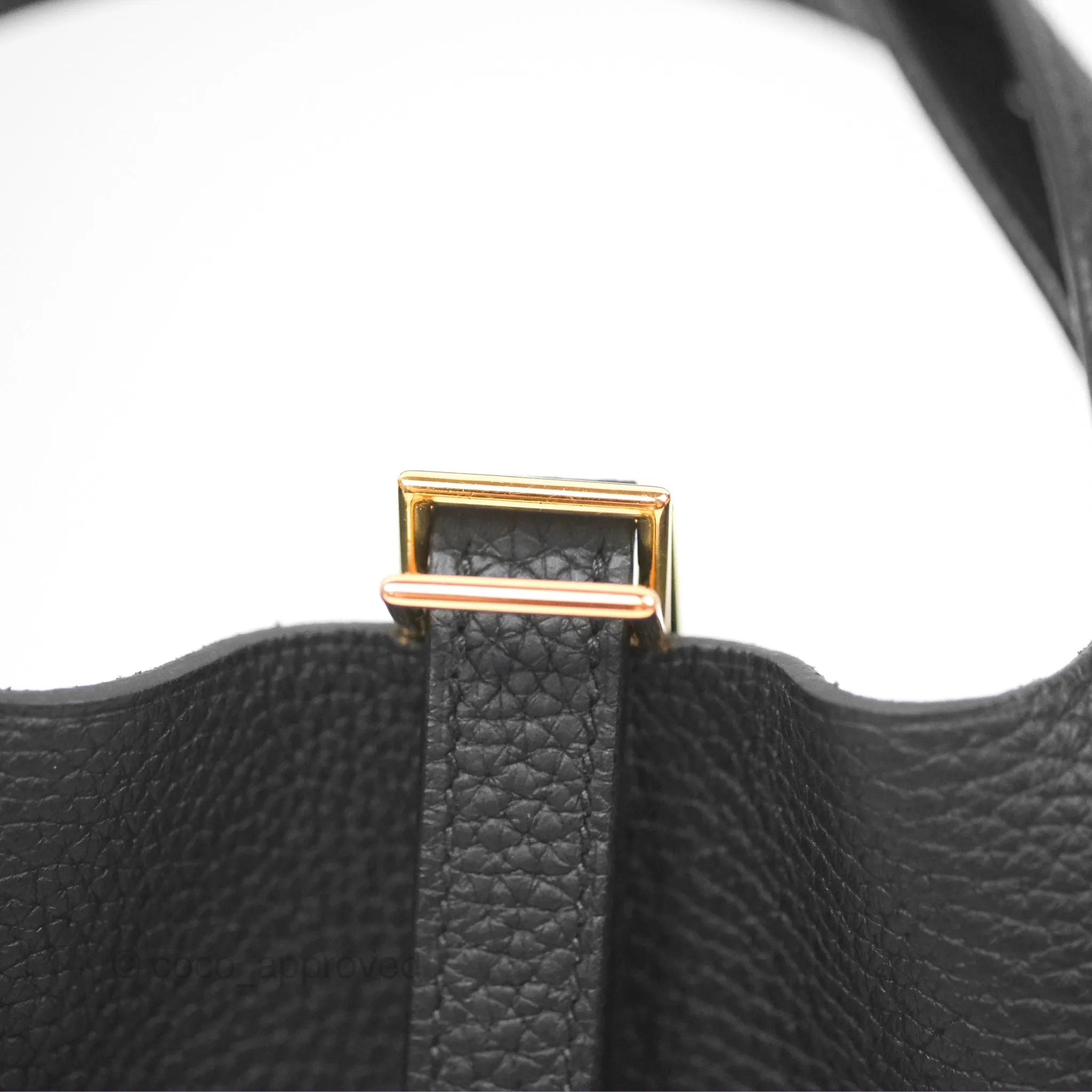 Herms Picotin Lock 18 Black Noir 89 Taurillon Clemence Gold Hardware