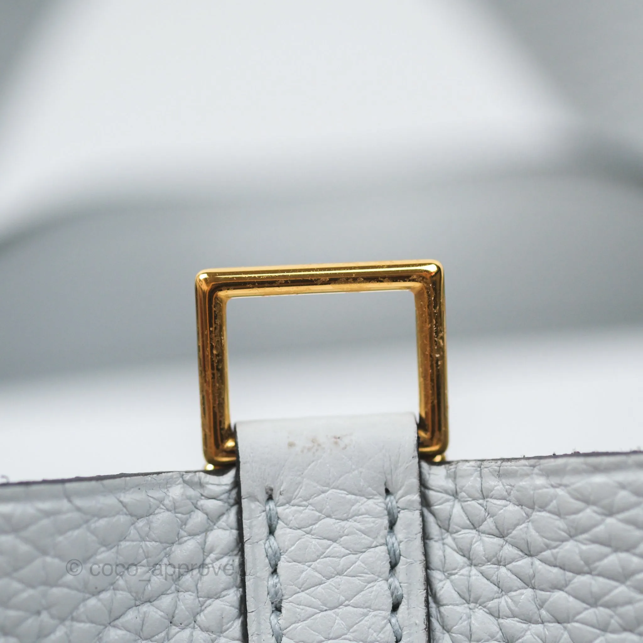 Herms Picotin Lock 18 Bleu Pale 08 Clemence Gold Hardware