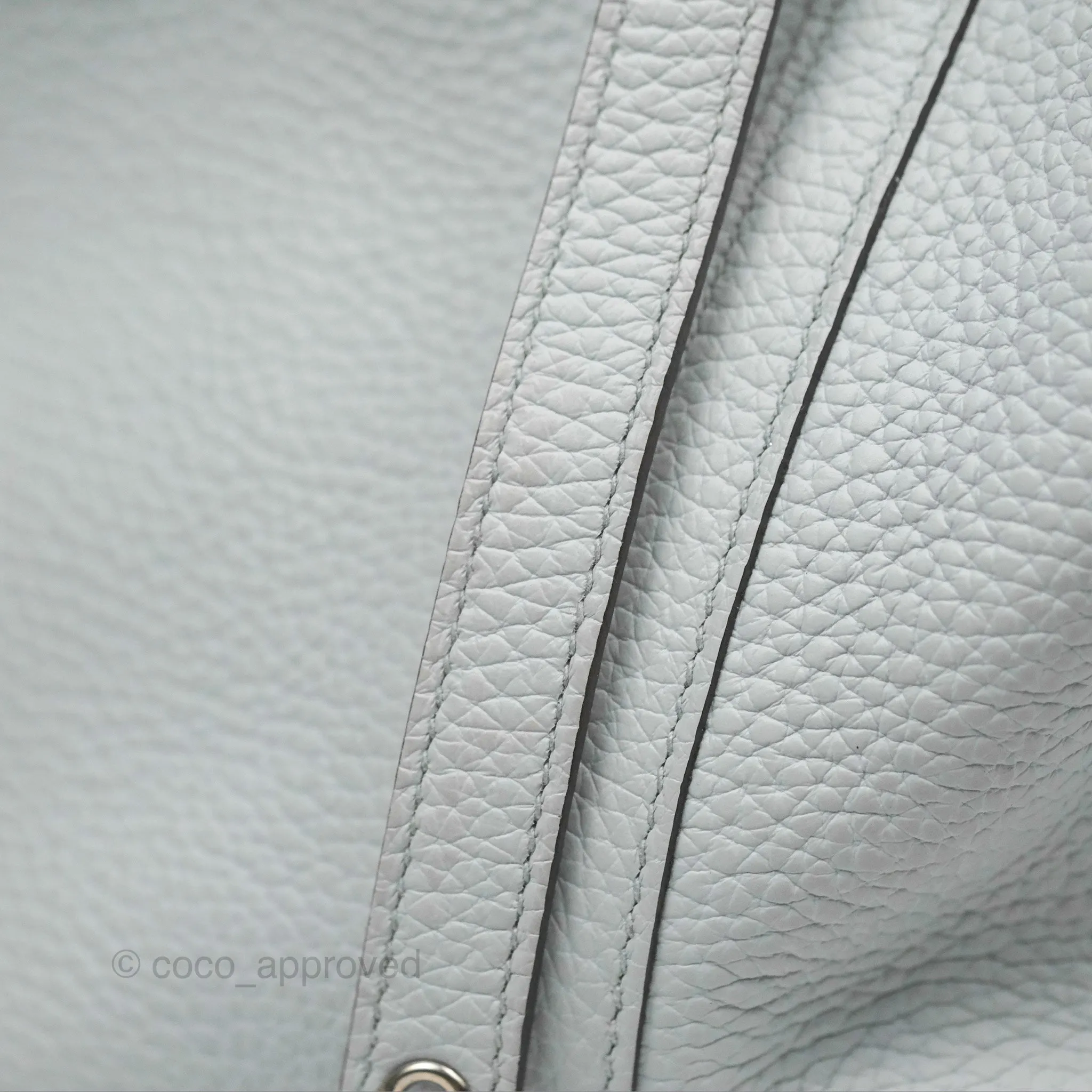 Herms Picotin Lock 18 Bleu Pale Taurillon Clemence Palladium Hardware