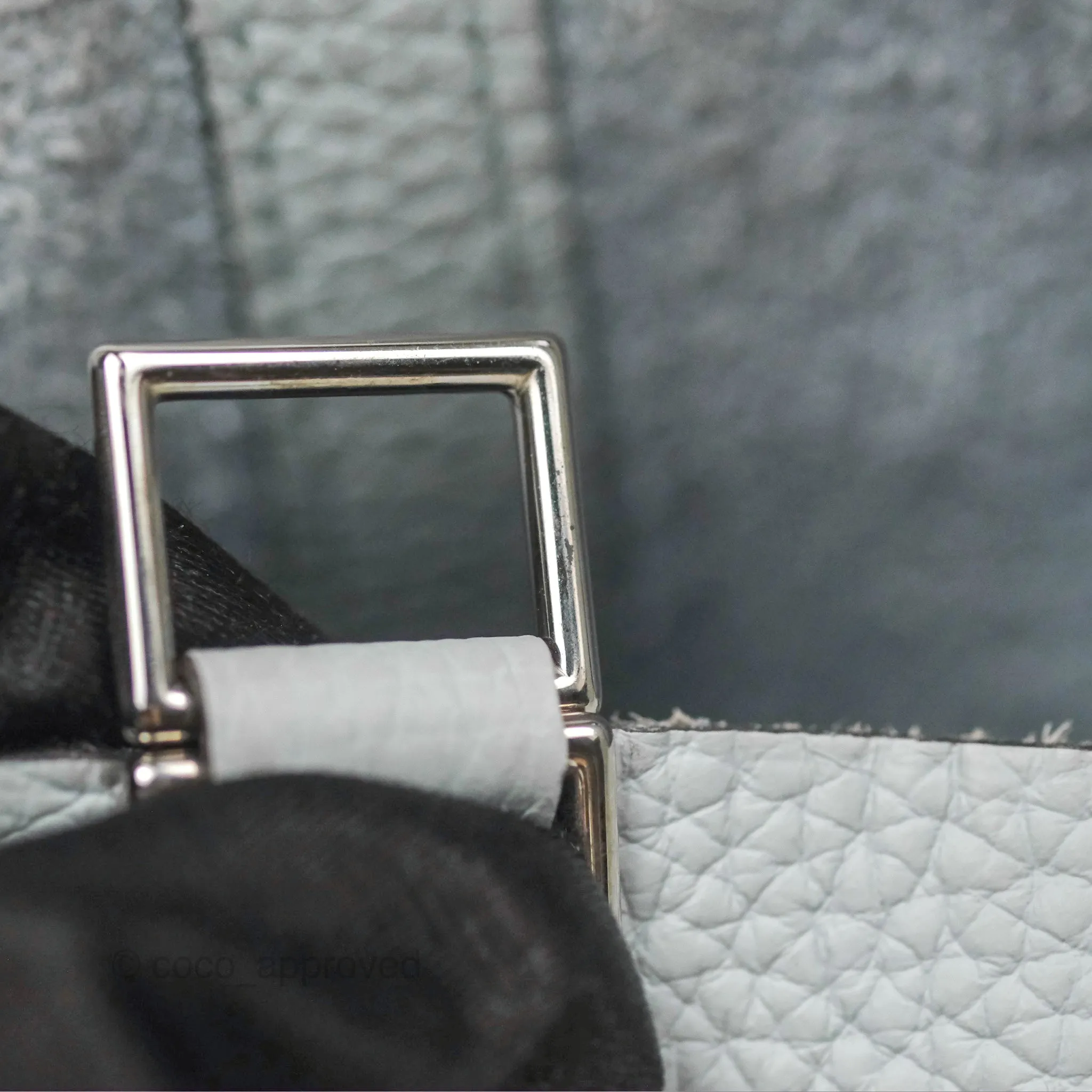 Herms Picotin Lock 18 Bleu Pale Taurillon Clemence Palladium Hardware