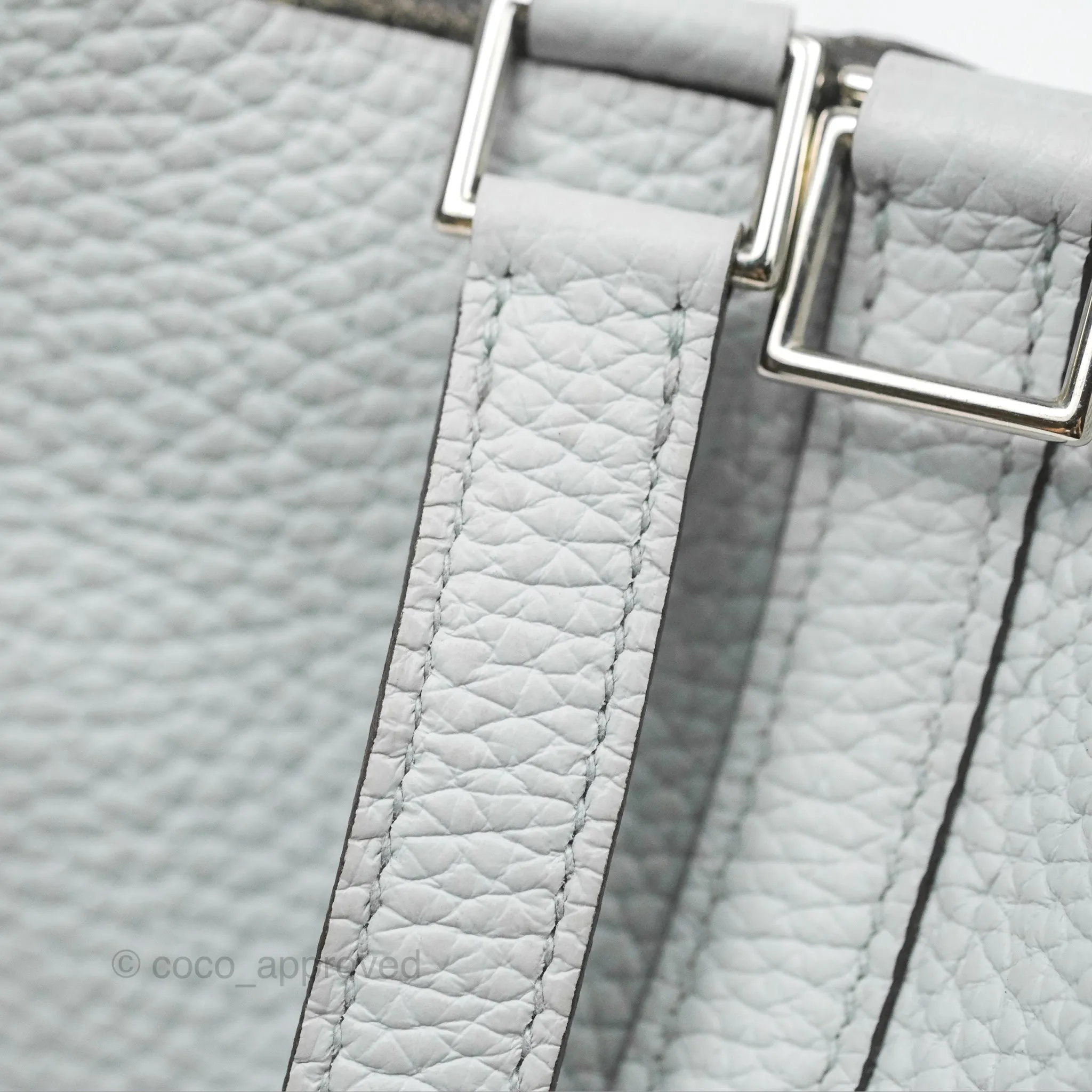 Herms Picotin Lock 18 Bleu Pale Taurillon Clemence Palladium Hardware