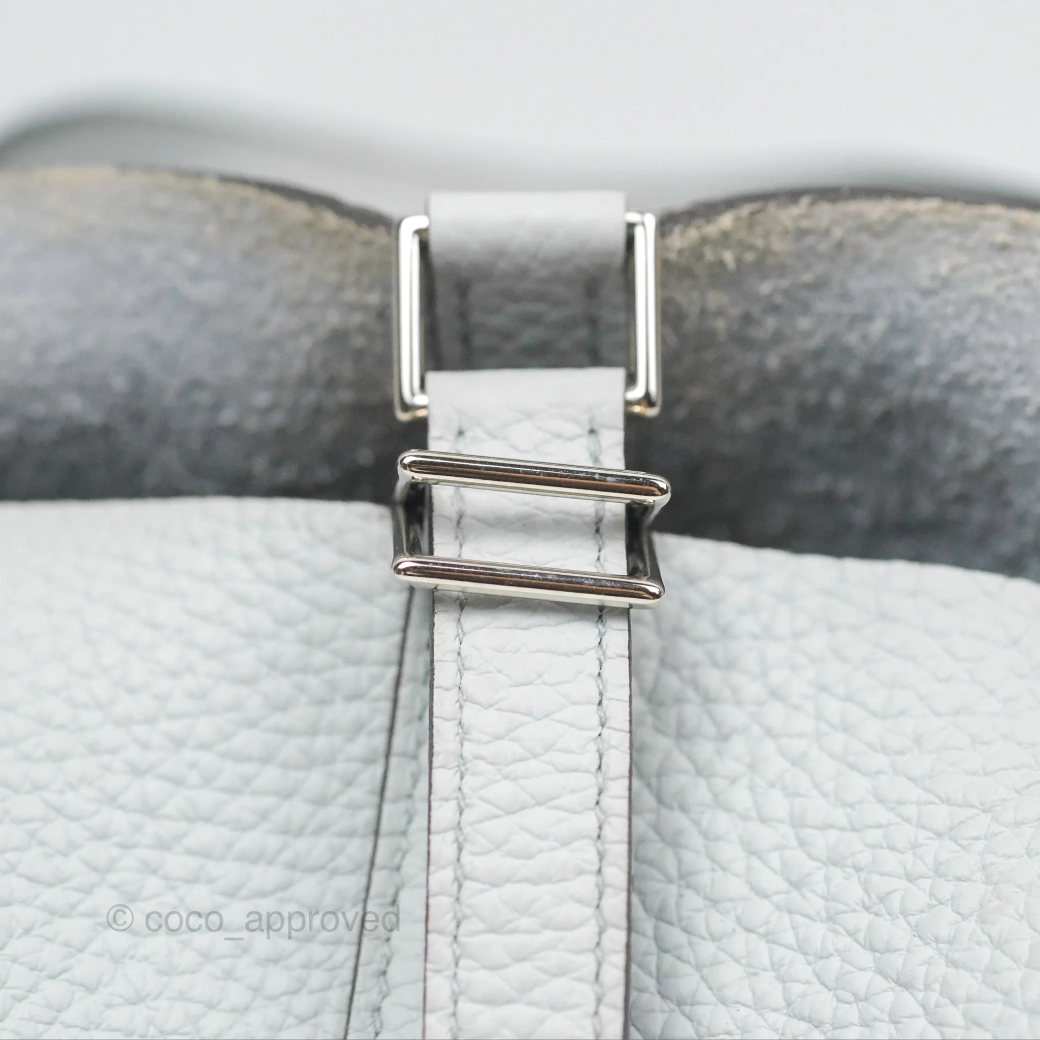Herms Picotin Lock 18 Bleu Pale Taurillon Clemence Palladium Hardware