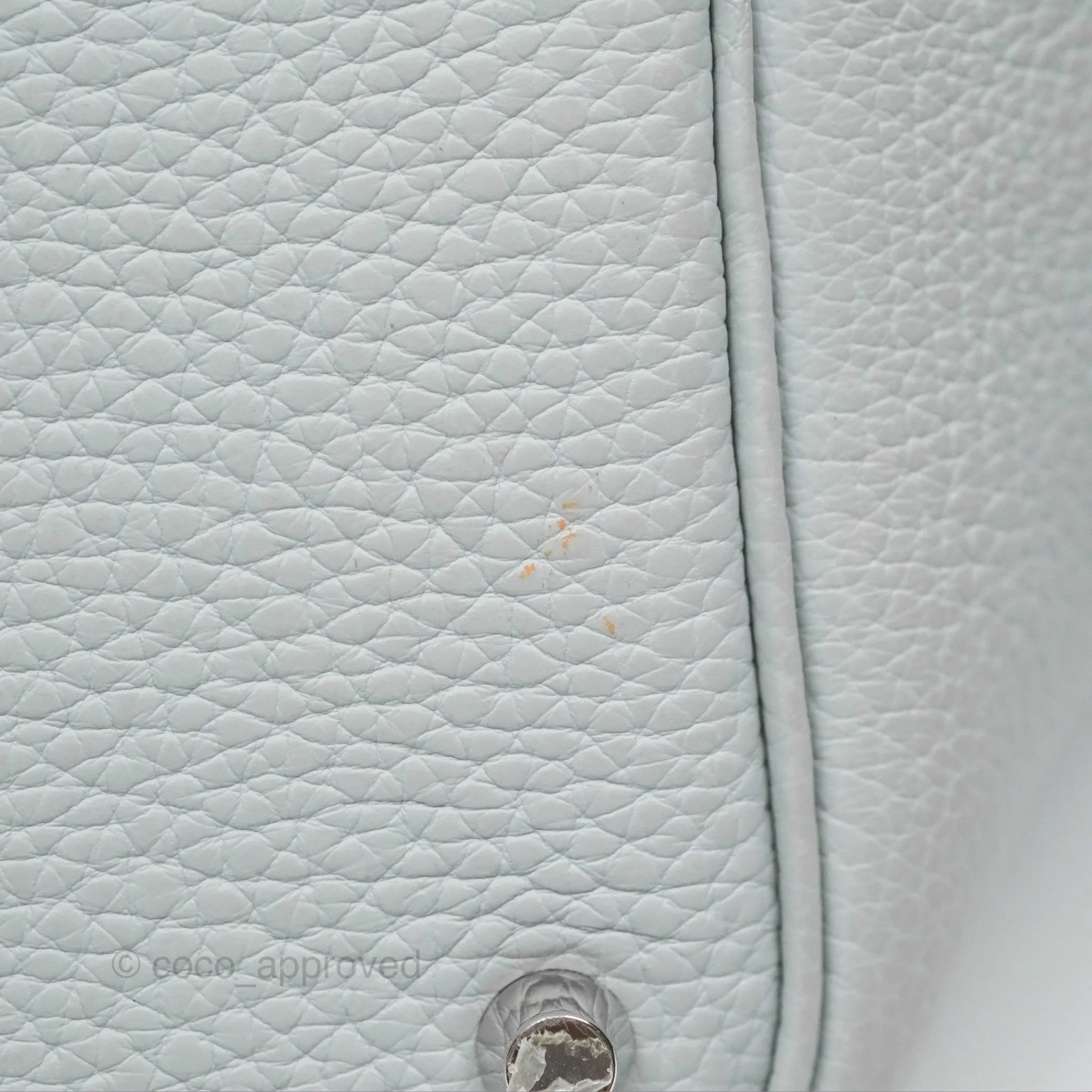 Herms Picotin Lock 18 Bleu Pale Taurillon Clemence Palladium Hardware