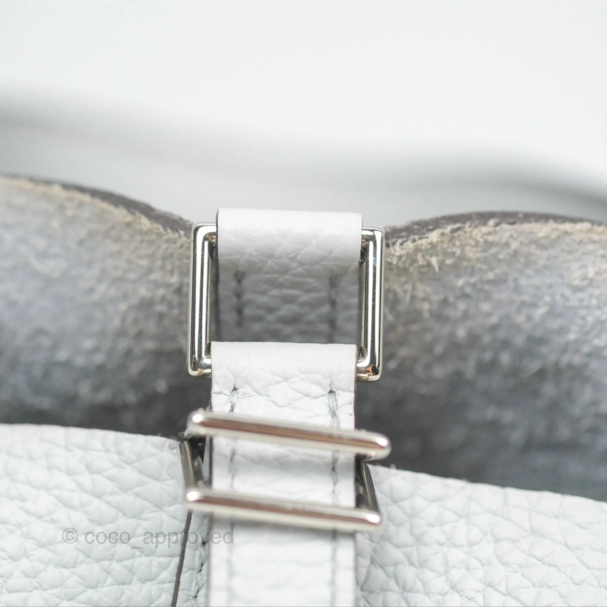 Herms Picotin Lock 18 Bleu Pale Taurillon Clemence Palladium Hardware