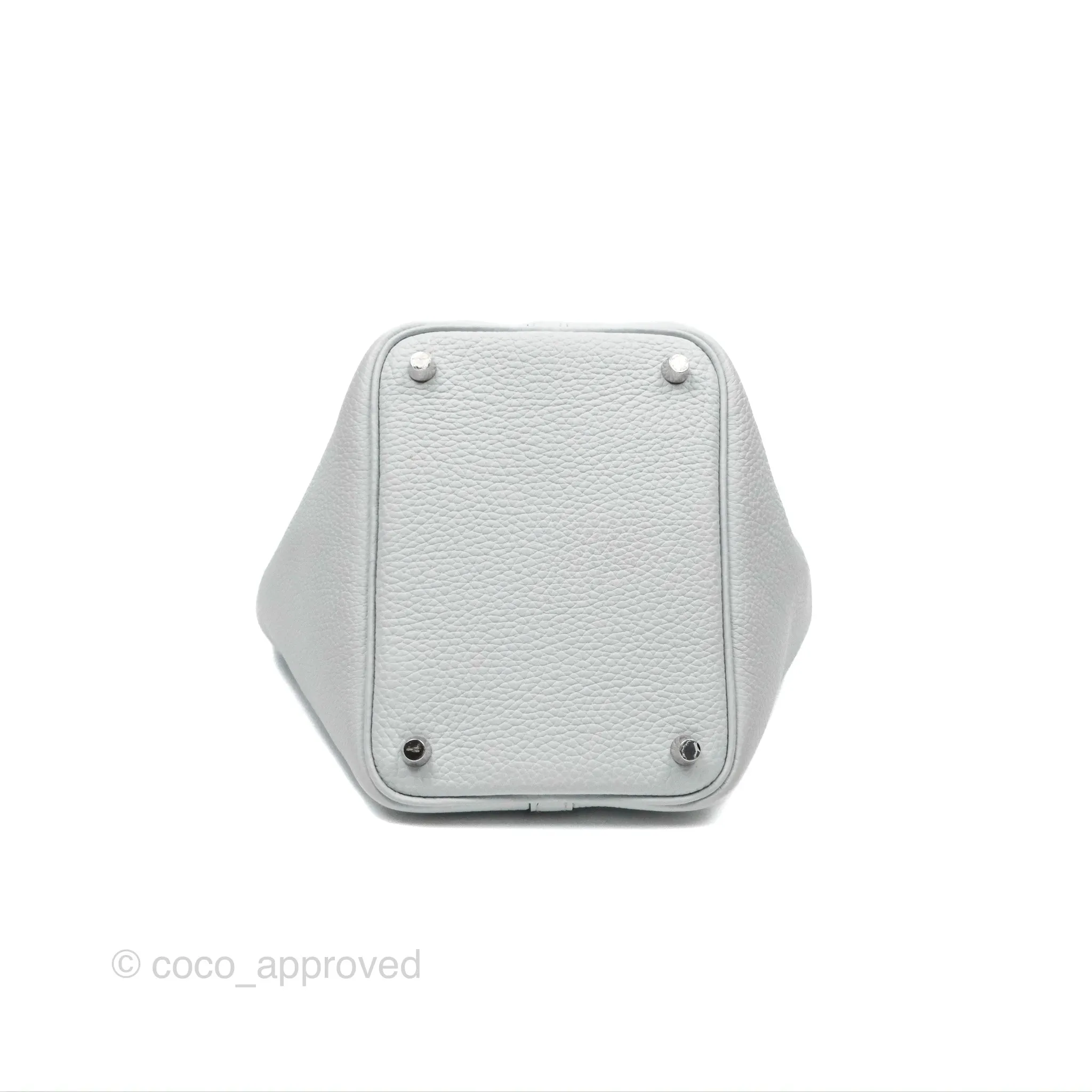 Herms Picotin Lock 18 Bleu Pale Taurillon Clemence Palladium Hardware