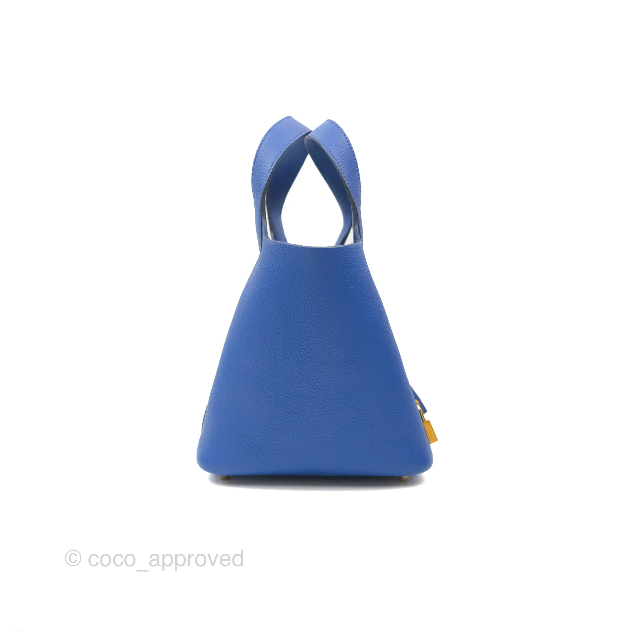 Herms Picotin Lock 18 Bleu Royal Taurillon Maurice TM Gold Hardware