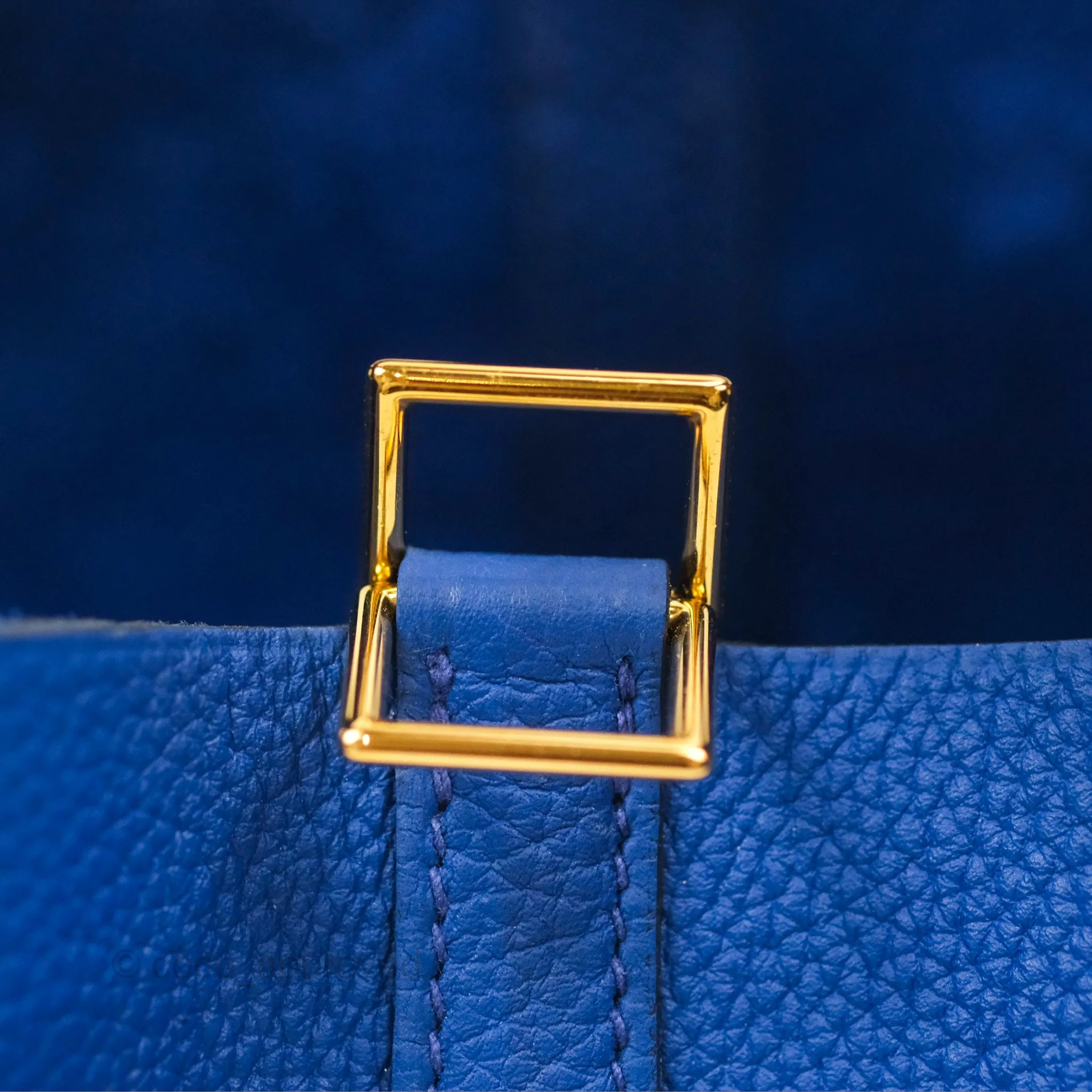 Herms Picotin Lock 18 Bleu Royal Taurillon Maurice TM Gold Hardware