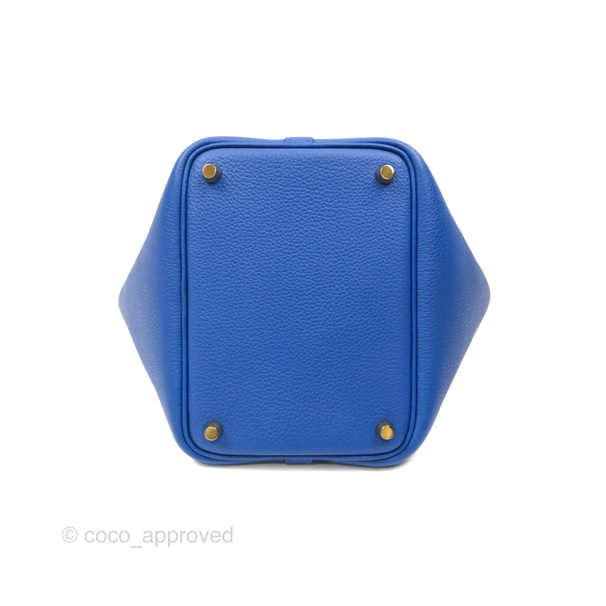 Herms Picotin Lock 18 Bleu Royal Taurillon Maurice TM Gold Hardware