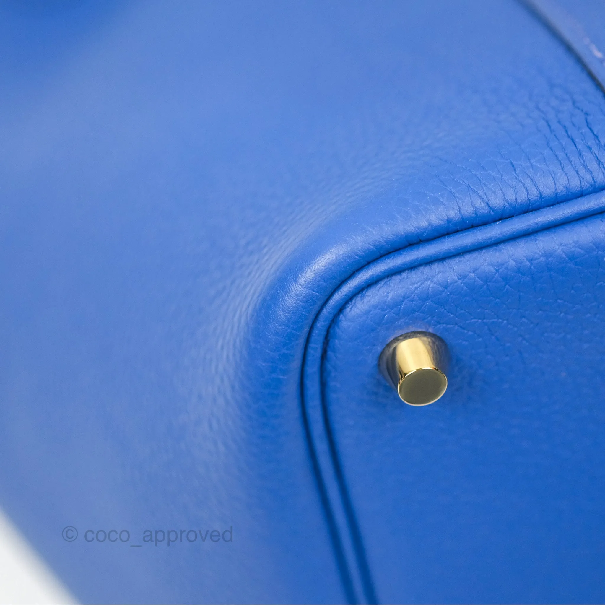Herms Picotin Lock 18 Bleu Royal Taurillon Maurice TM Gold Hardware
