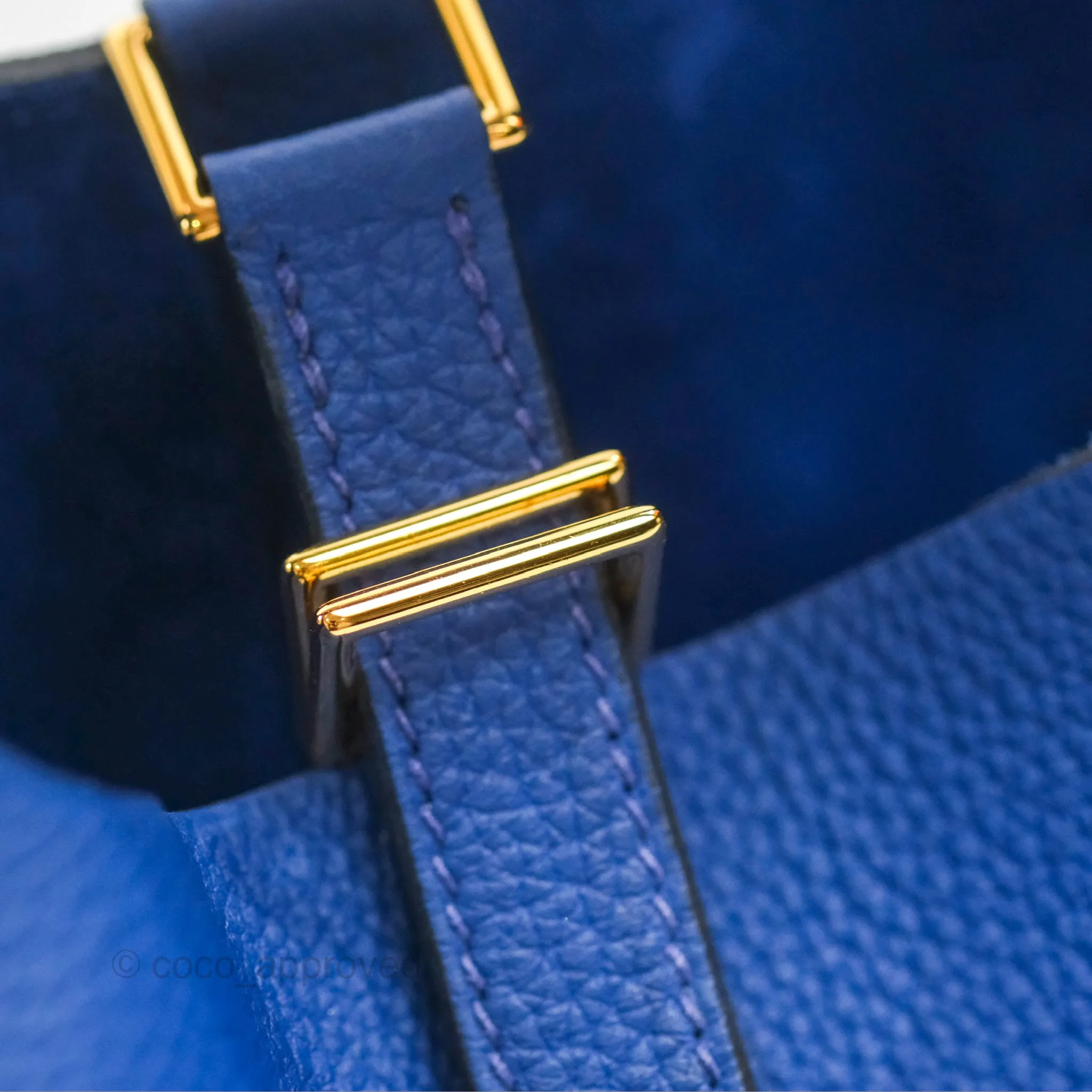 Herms Picotin Lock 18 Bleu Royal Taurillon Maurice TM Gold Hardware