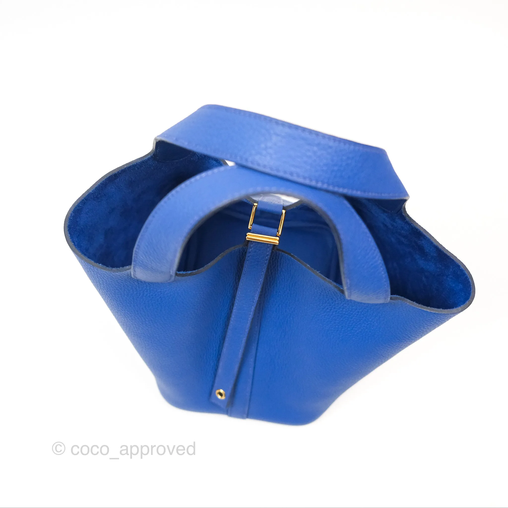 Herms Picotin Lock 18 Bleu Royal Taurillon Maurice TM Gold Hardware