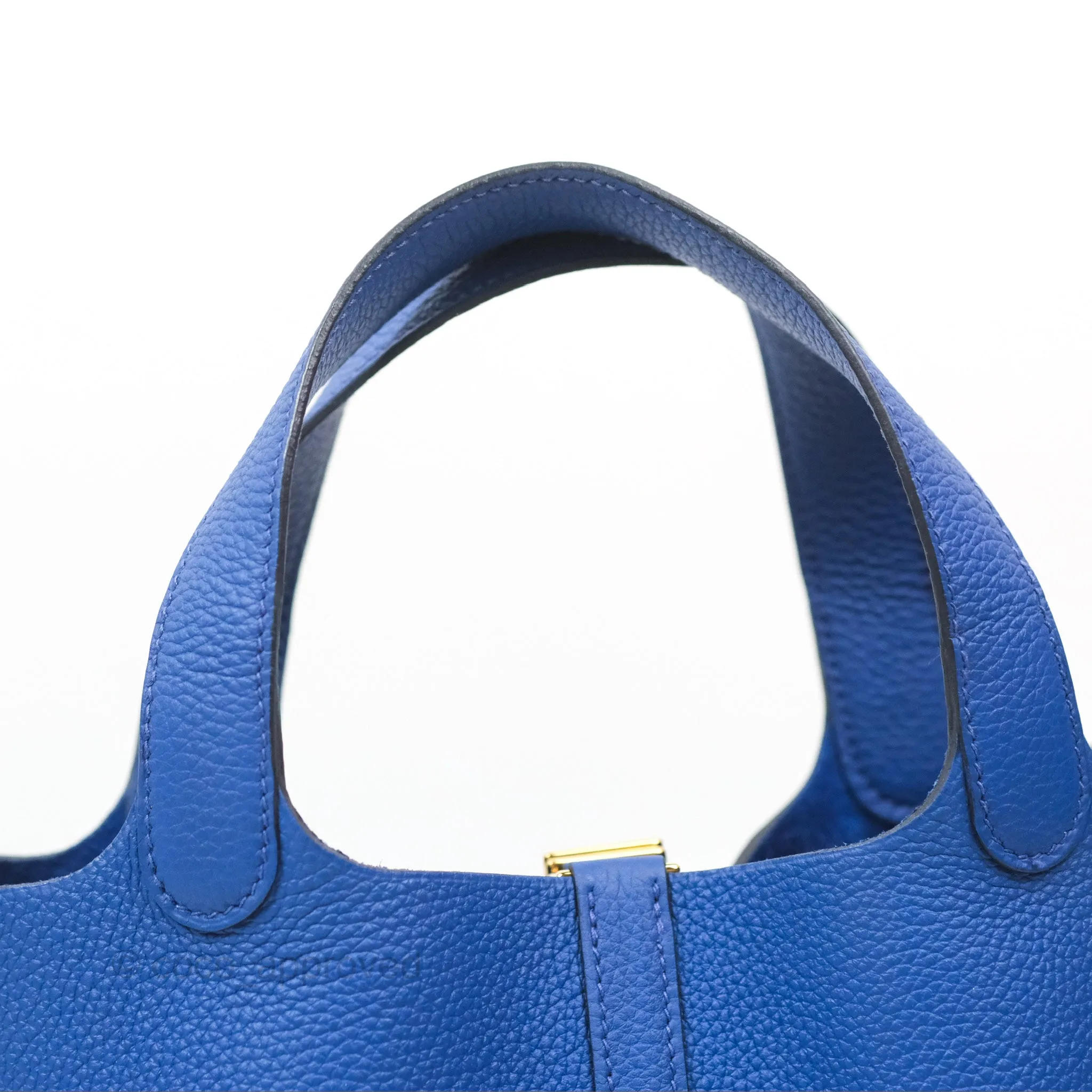 Herms Picotin Lock 18 Bleu Royal Taurillon Maurice TM Gold Hardware