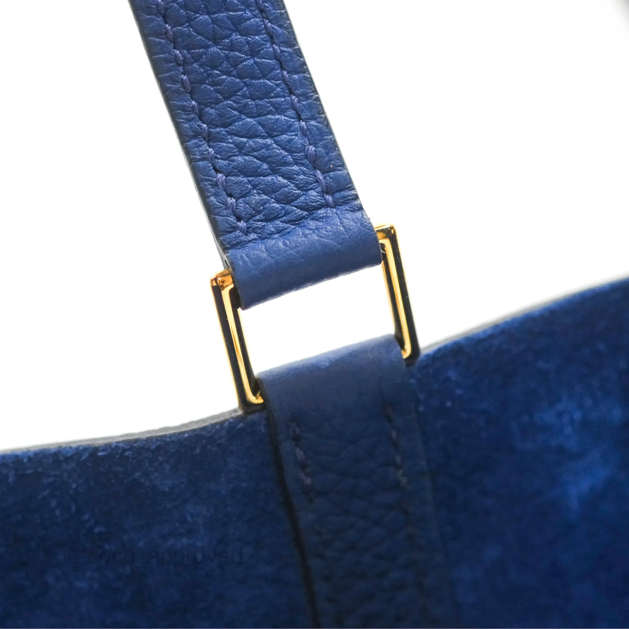 Herms Picotin Lock 18 Bleu Royal Taurillon Maurice TM Gold Hardware