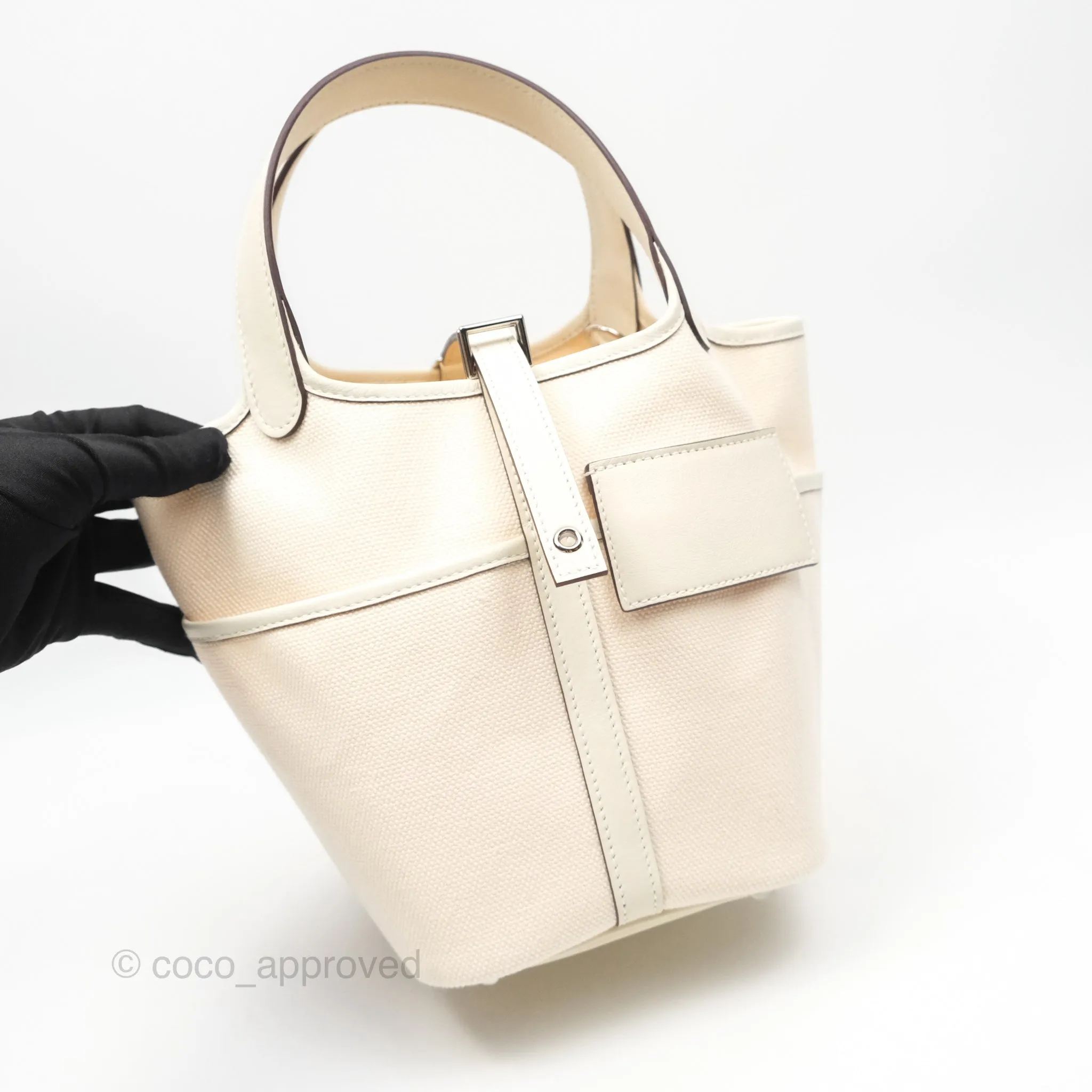 Herms Picotin Lock 18 Cargo Pockets Nata I2 Palladium Hardware