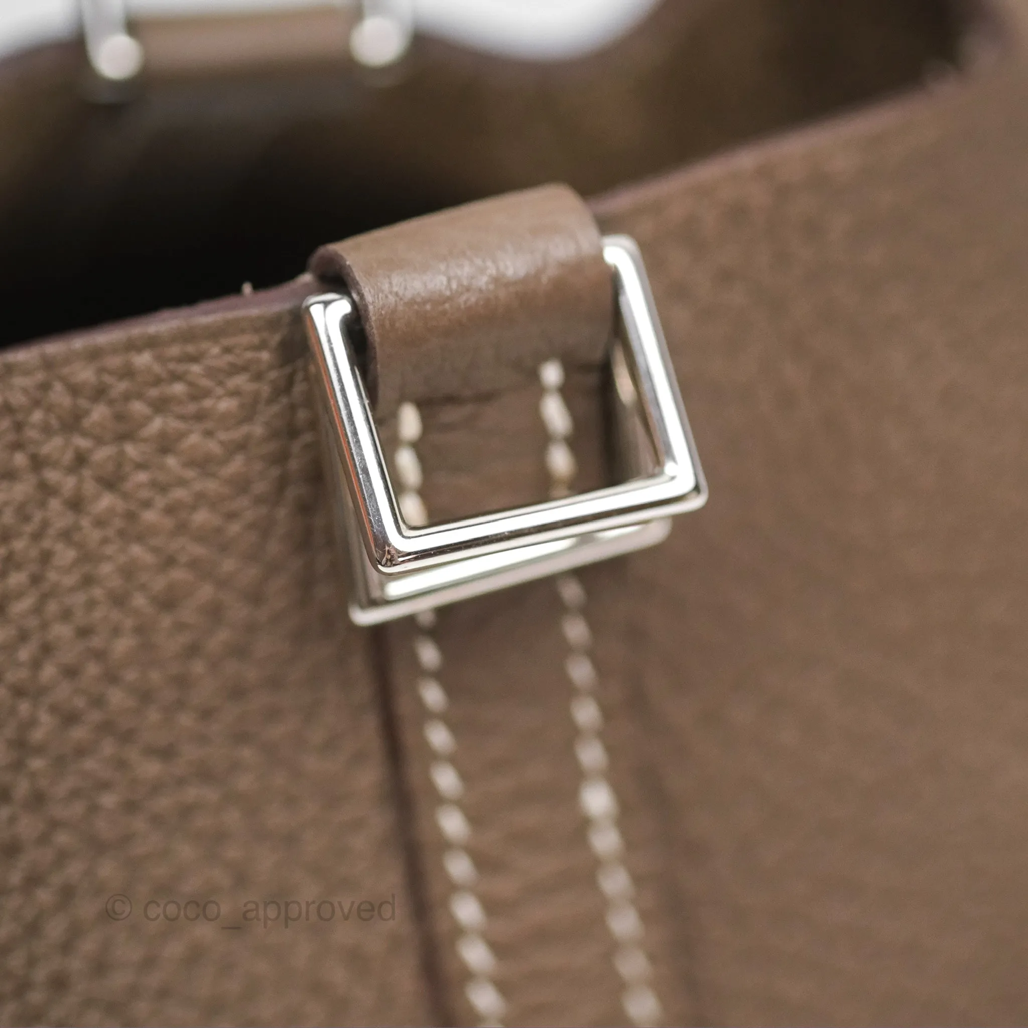Herms Picotin Lock 18 Etoupe 18 Clemence Palladium Hardware