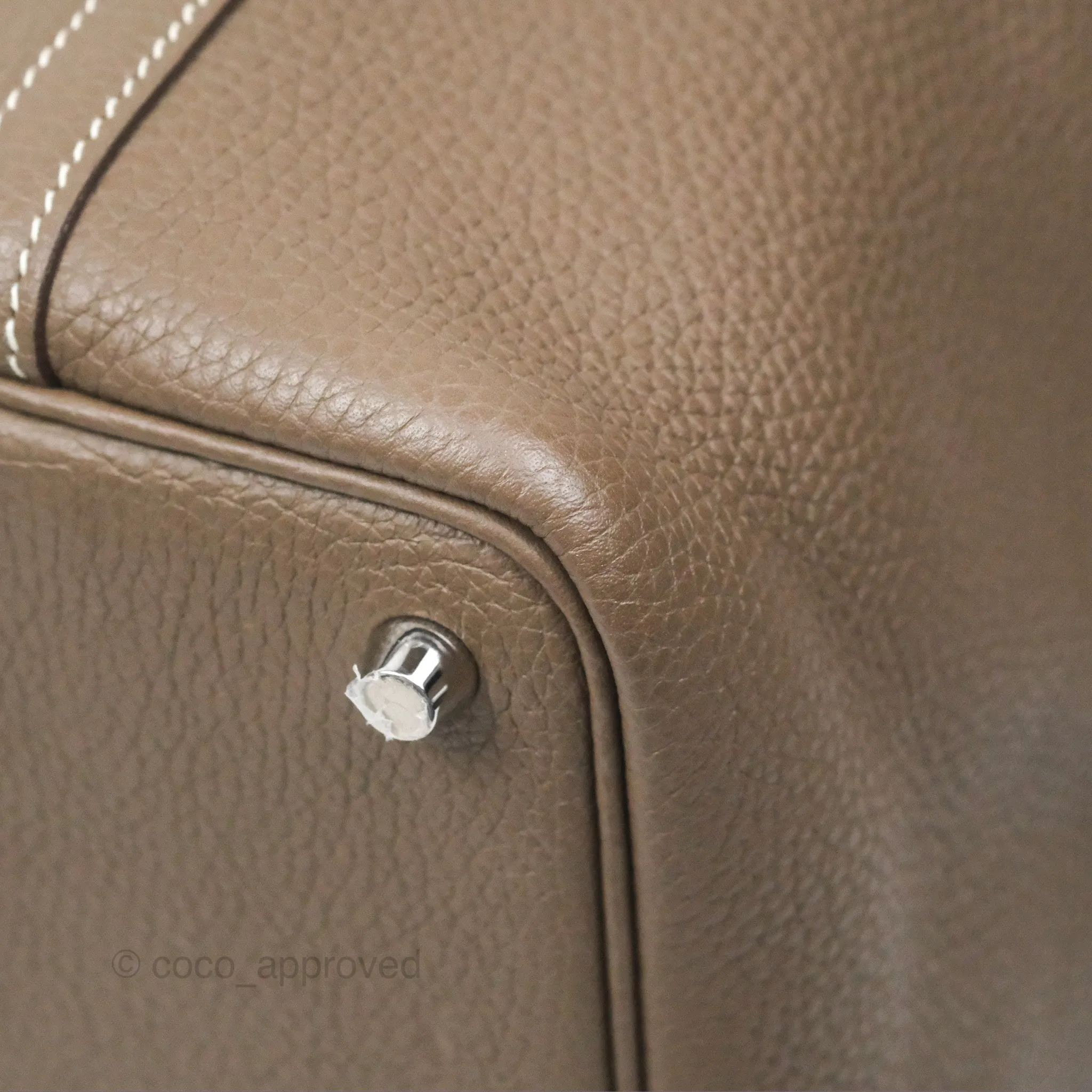 Herms Picotin Lock 18 Etoupe 18 Clemence Palladium Hardware