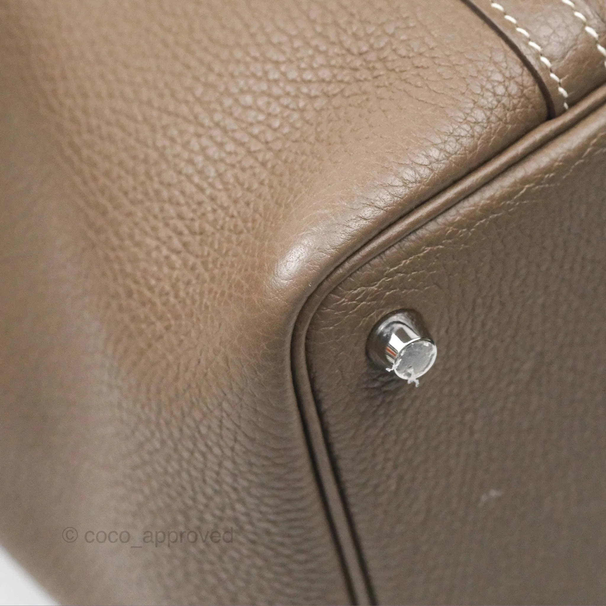 Herms Picotin Lock 18 Etoupe 18 Clemence Palladium Hardware