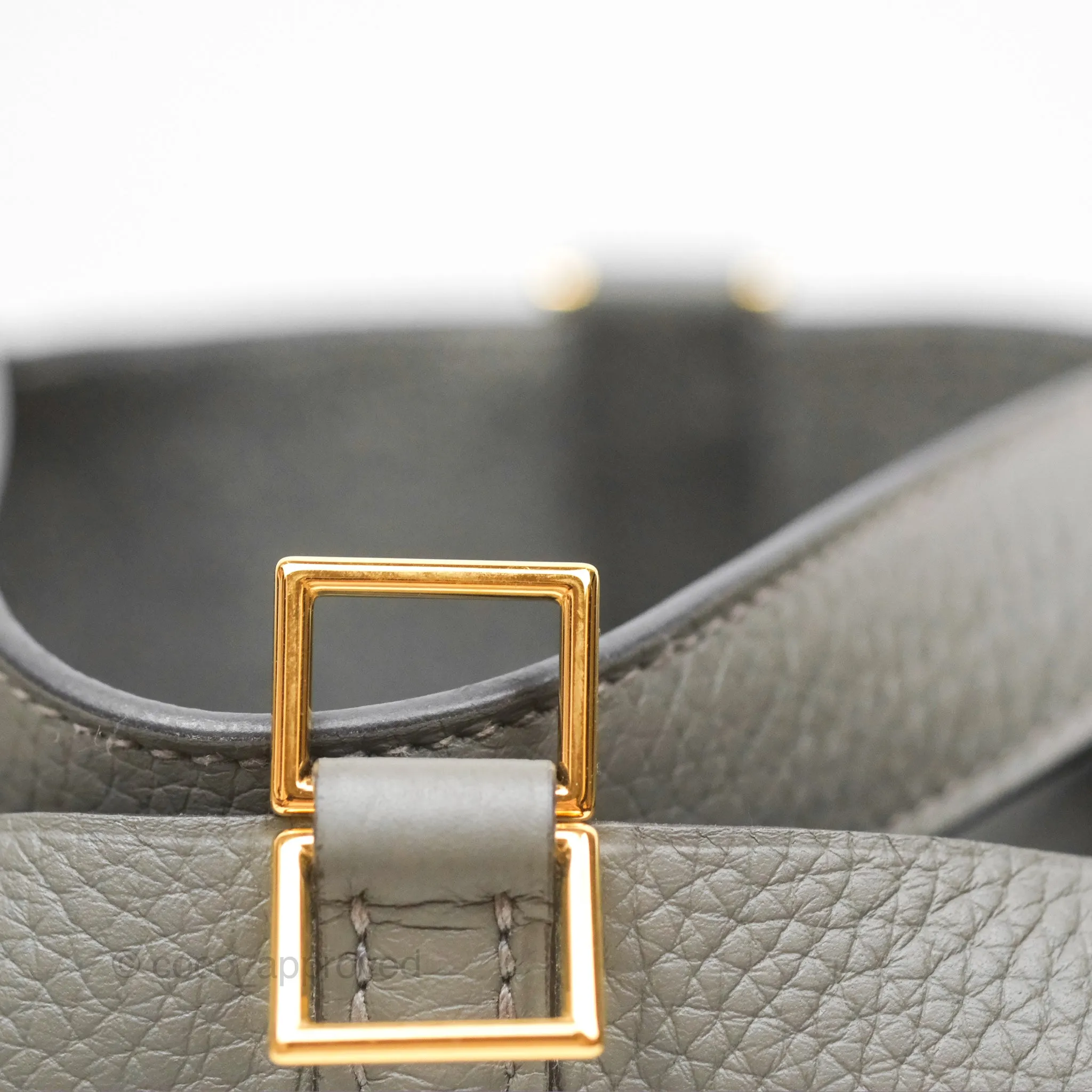 Herms Picotin Lock 18 Gris Meyer 0L Clemence Gold Hardware