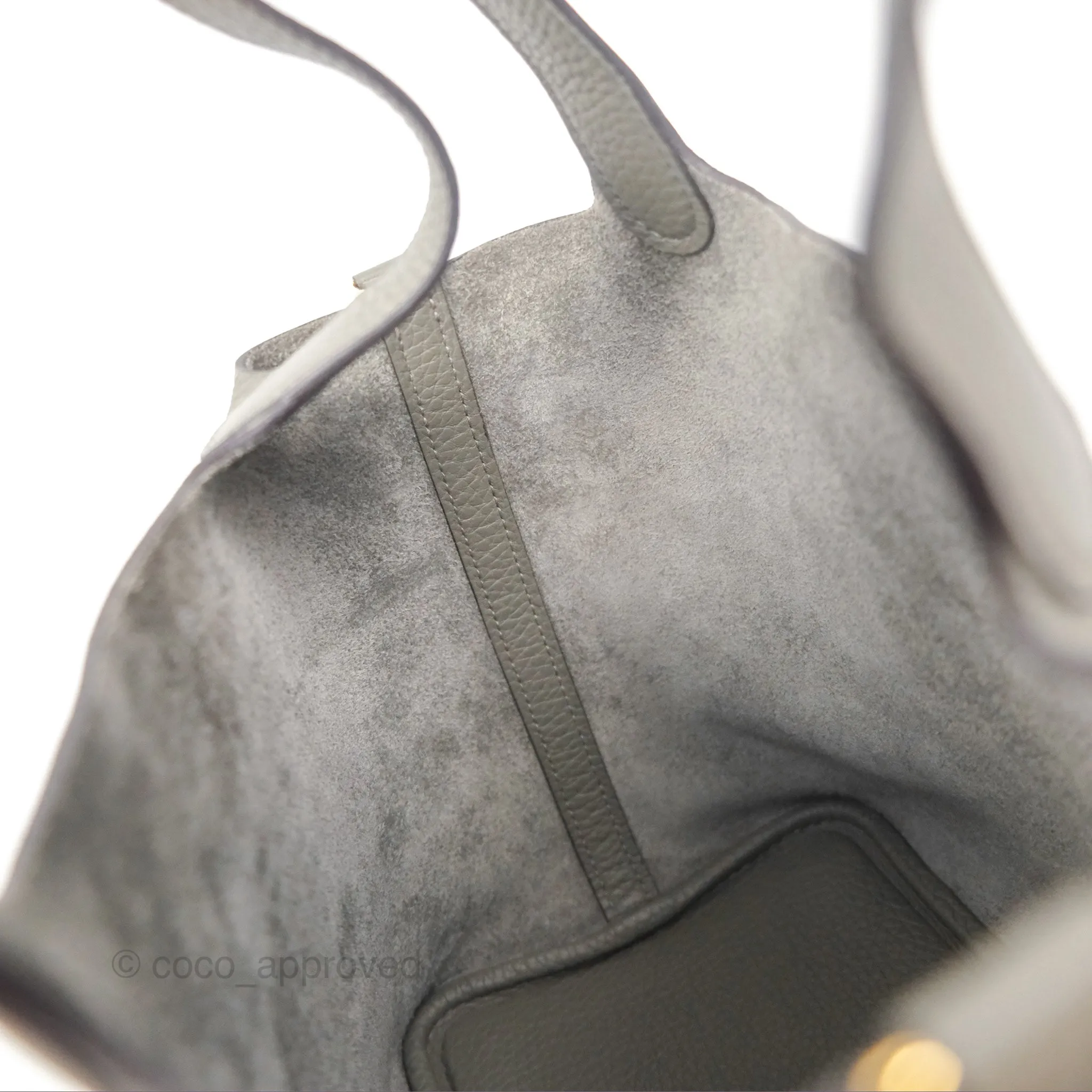 Herms Picotin Lock 18 Gris Meyer 0L Clemence Gold Hardware