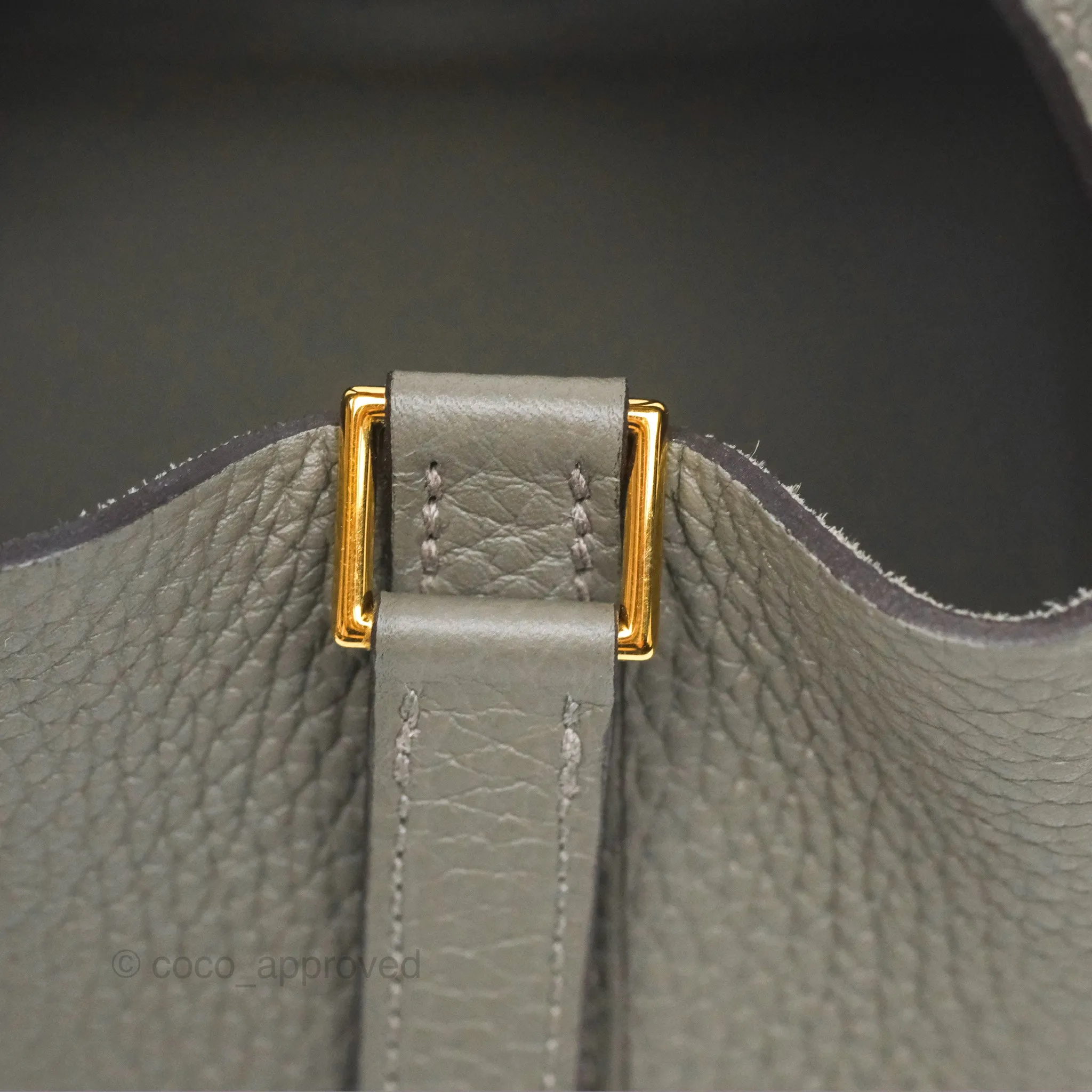 Herms Picotin Lock 18 Gris Meyer 0L Clemence Gold Hardware