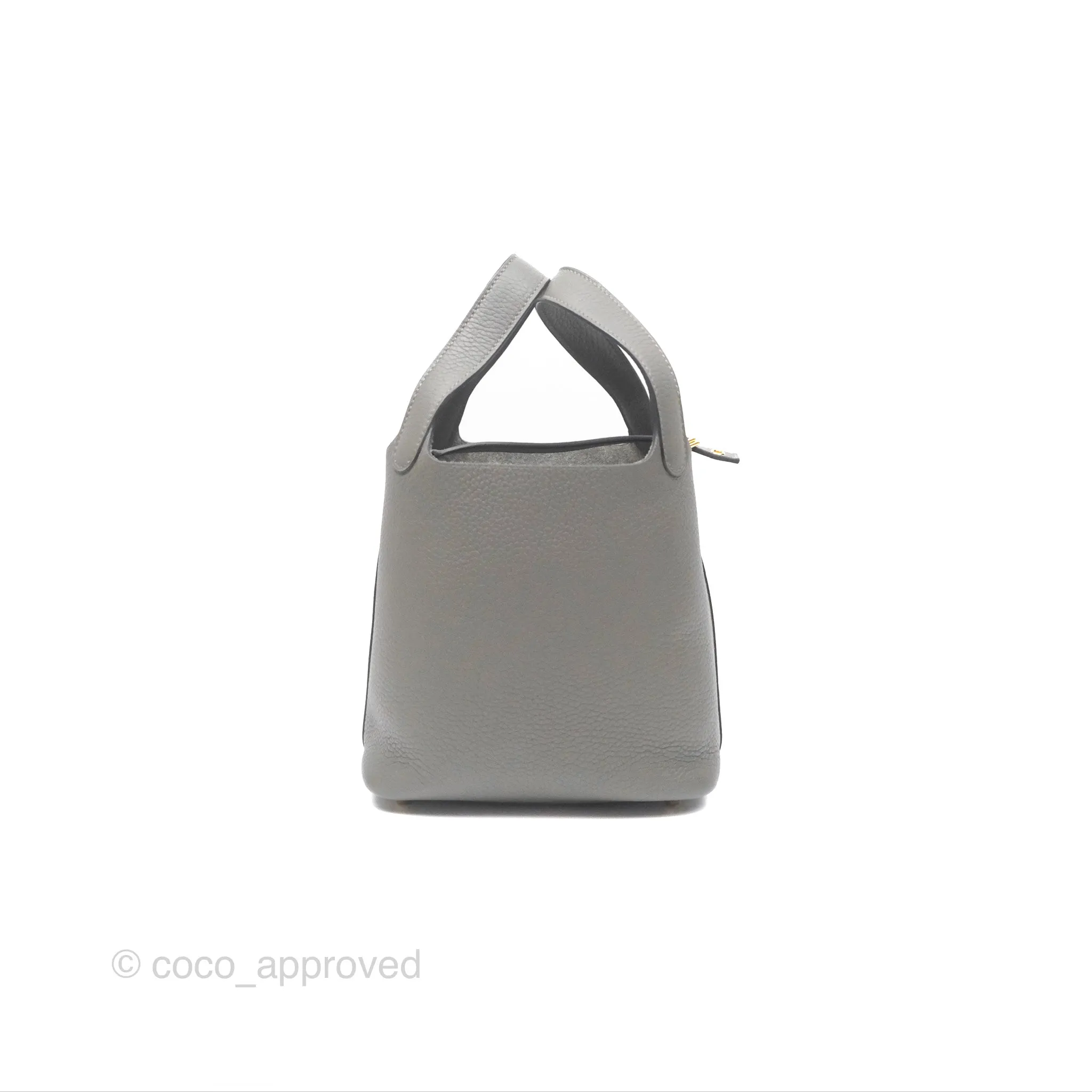 Herms Picotin Lock 18 Gris Meyer 0L Clemence Gold Hardware
